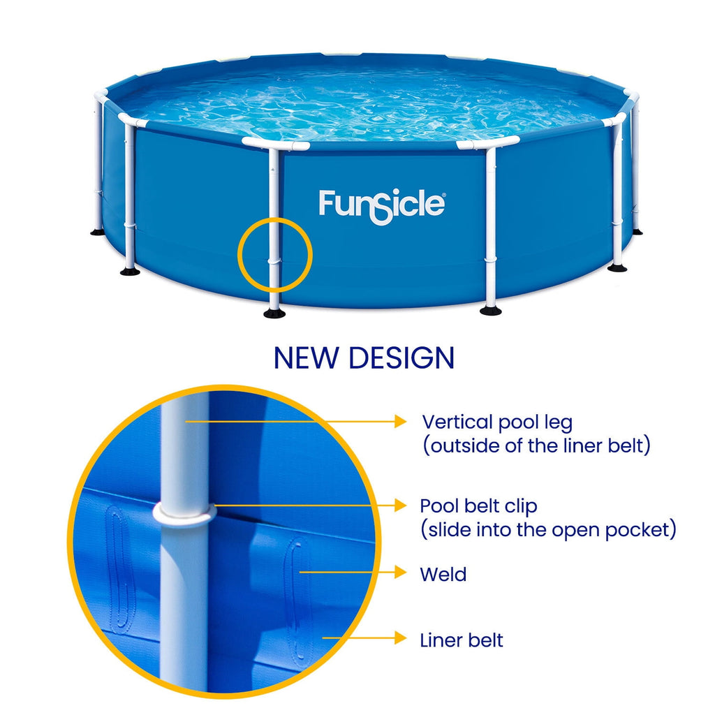 Funsicle 14ft Adventure Above Ground Metal Frame Swimming Pool, Includes FiltraBoost™ 800S Pump with AutoSkimmer, Round, Age 6 & up