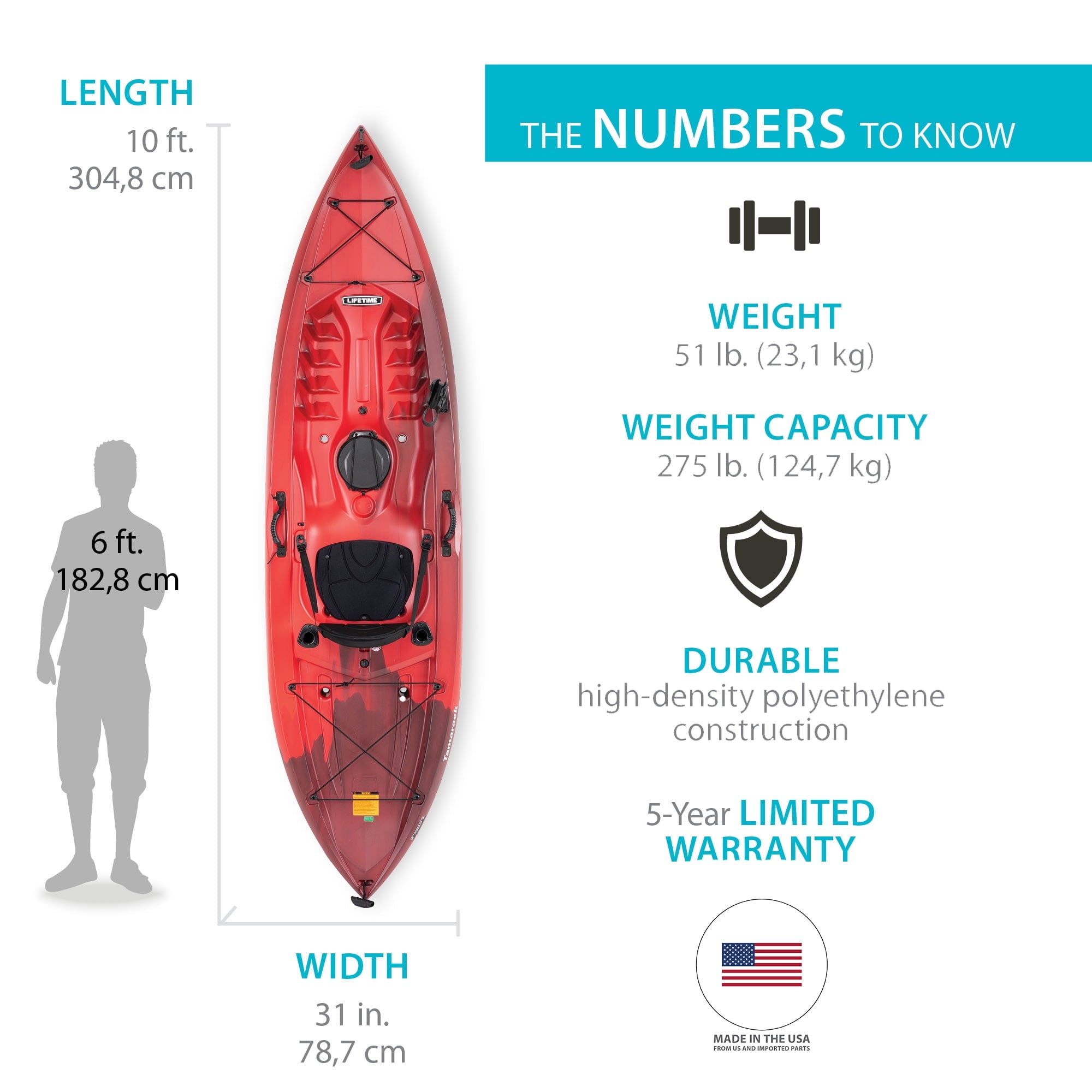 Lifetime Tamarack Angler 10 ft Sit-On-Top Fishing Kayak with Paddles, 2 Pack, Tan (90806)