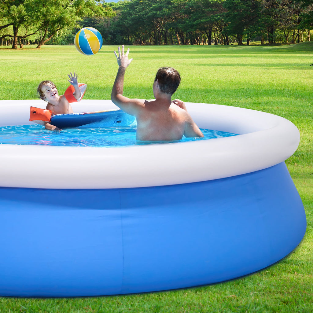 Naipo 10ft x 28in Inflatable Swimming Pool Above Ground Family Pool for Kids & Adults Puncture-Resistant PVC, Quick Setup (Includes 2 Repair Patches)