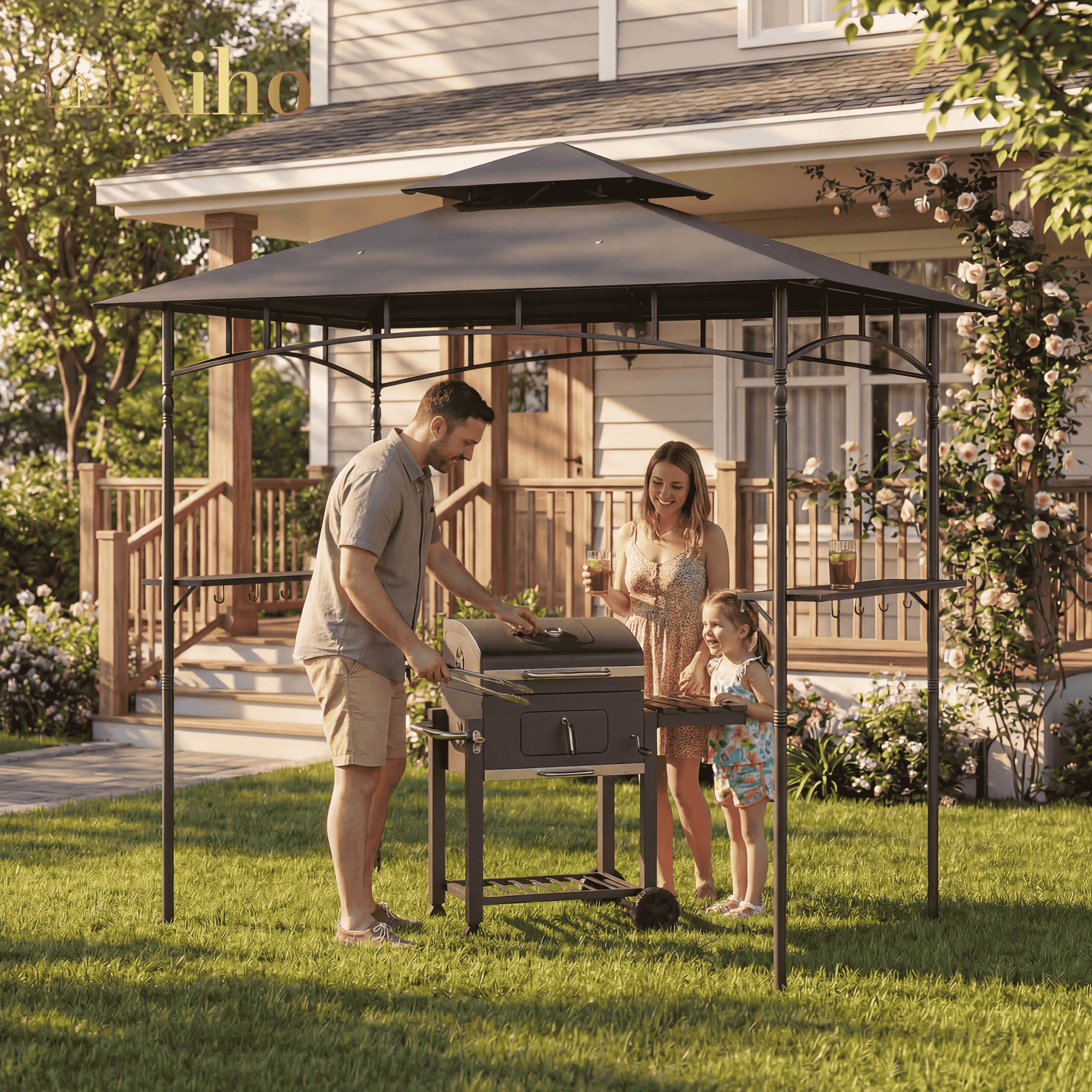 10x10 Pop-Up Canopy Tent with Removable Walls, 3 Height Adjustable Easy Set up Portable Gazebo, For Camping, White