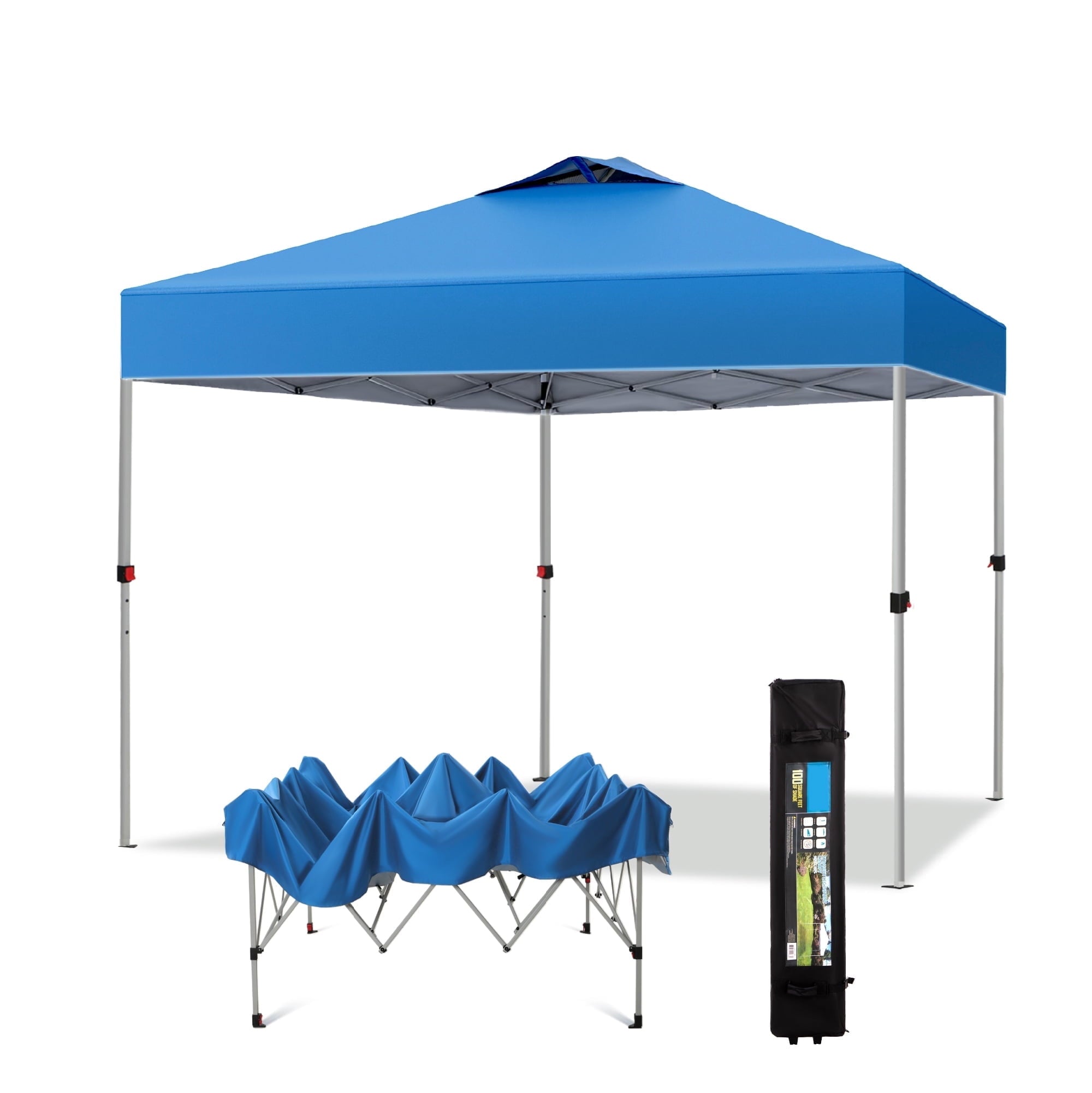Alpha Joy 10'x 10' Pop up Canopy Outdoor Shade Canopy Event Instant Canopy Tent with Roller Bag, Blue