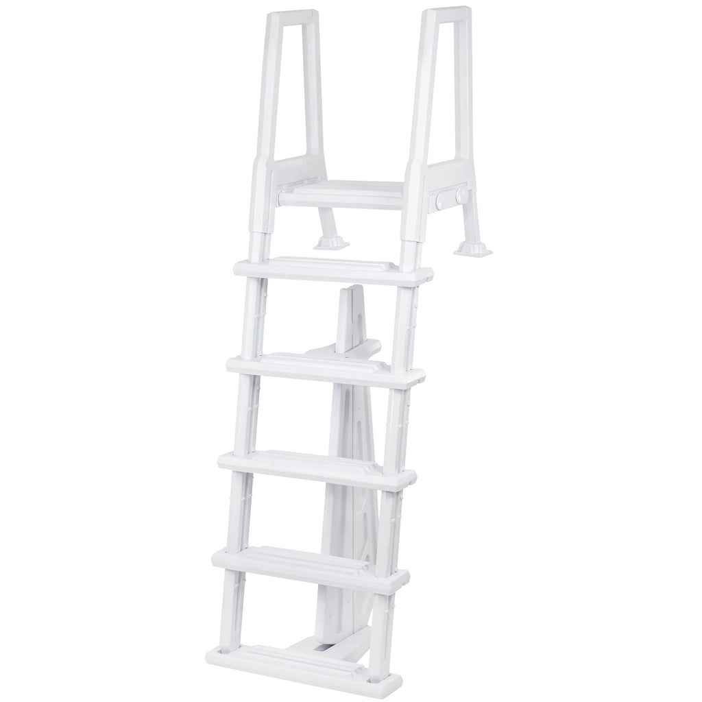 Aqua Select Heavy Duty Resin In-Pool Ladder w/ Entrapment Barrier for Above Ground Pools