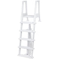 Aqua Select Heavy Duty Resin In-Pool Ladder w/ Entrapment Barrier for Above Ground Pools
