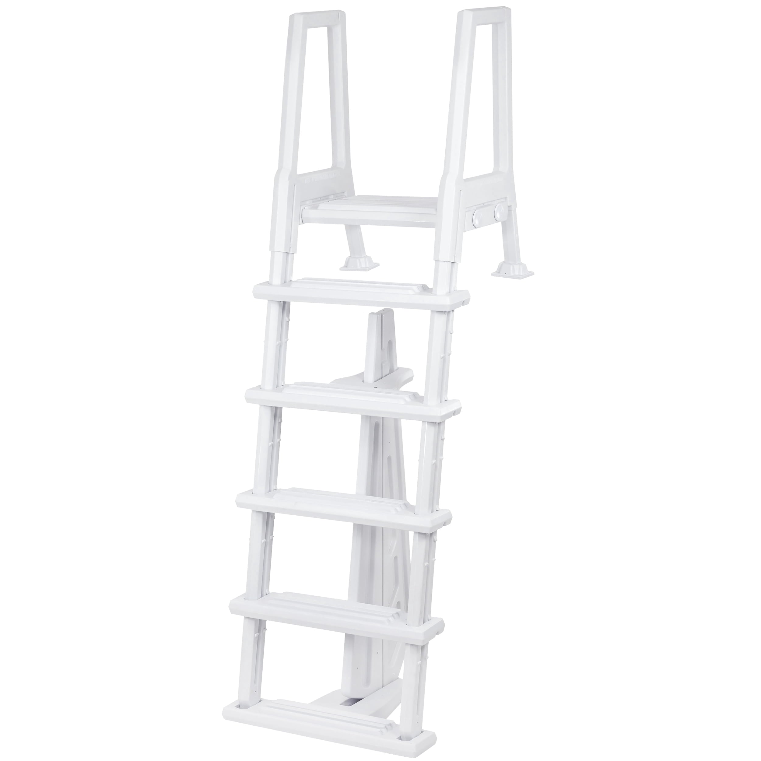 Aqua Select Heavy Duty Resin In-Pool Ladder w/ Entrapment Barrier for Above Ground Pools