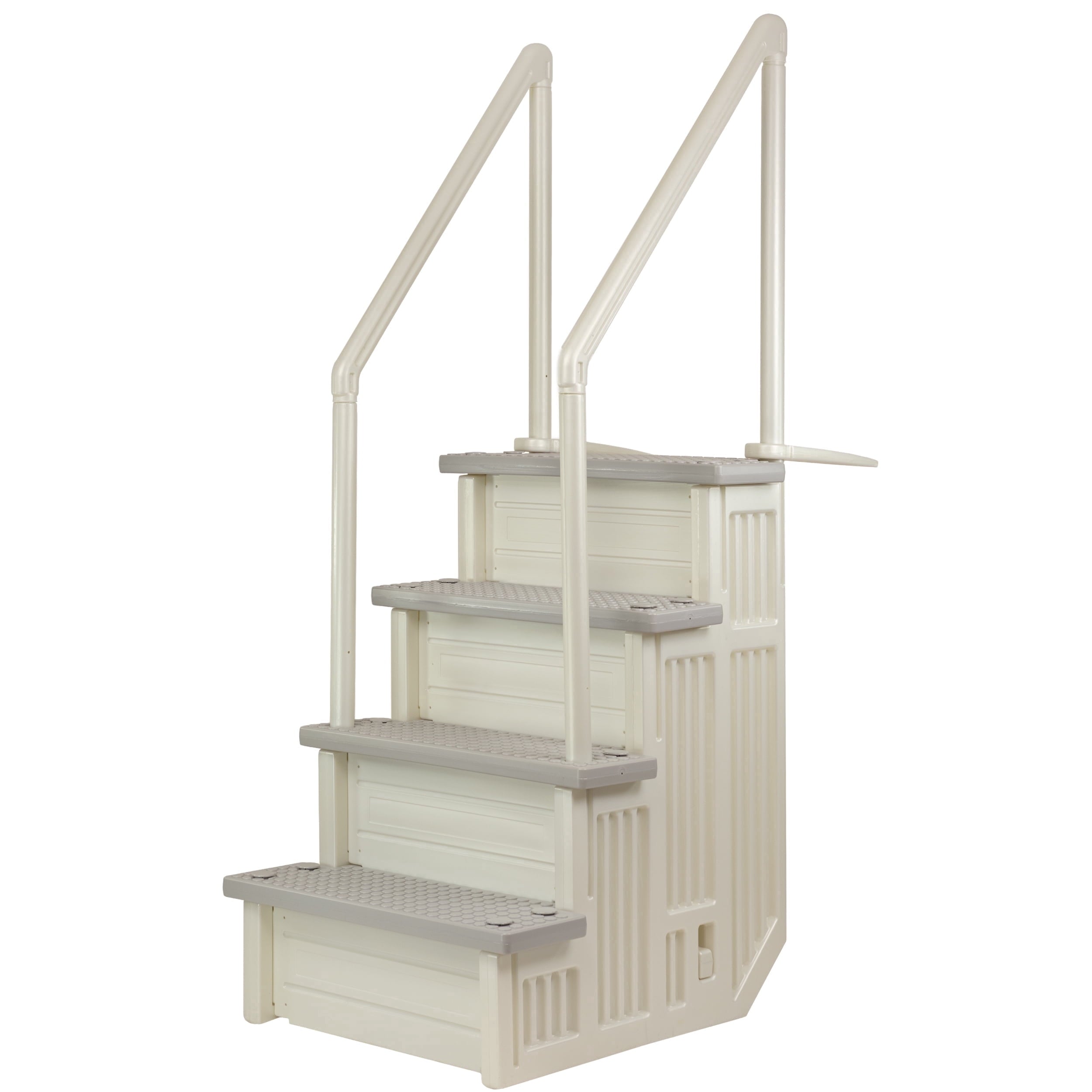Aqua Select White Outside Flip-up Safety Ladder for Above Ground Pools 48-54H
