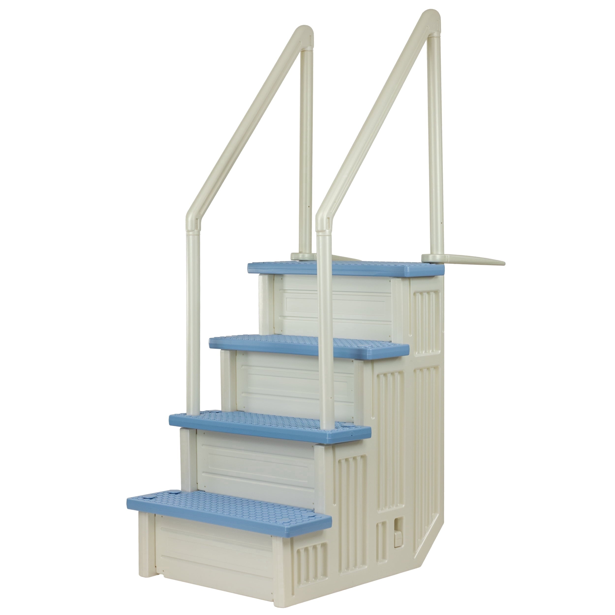 Aqua Select White Outside Flip-up Safety Ladder for Above Ground Pools 48-54H