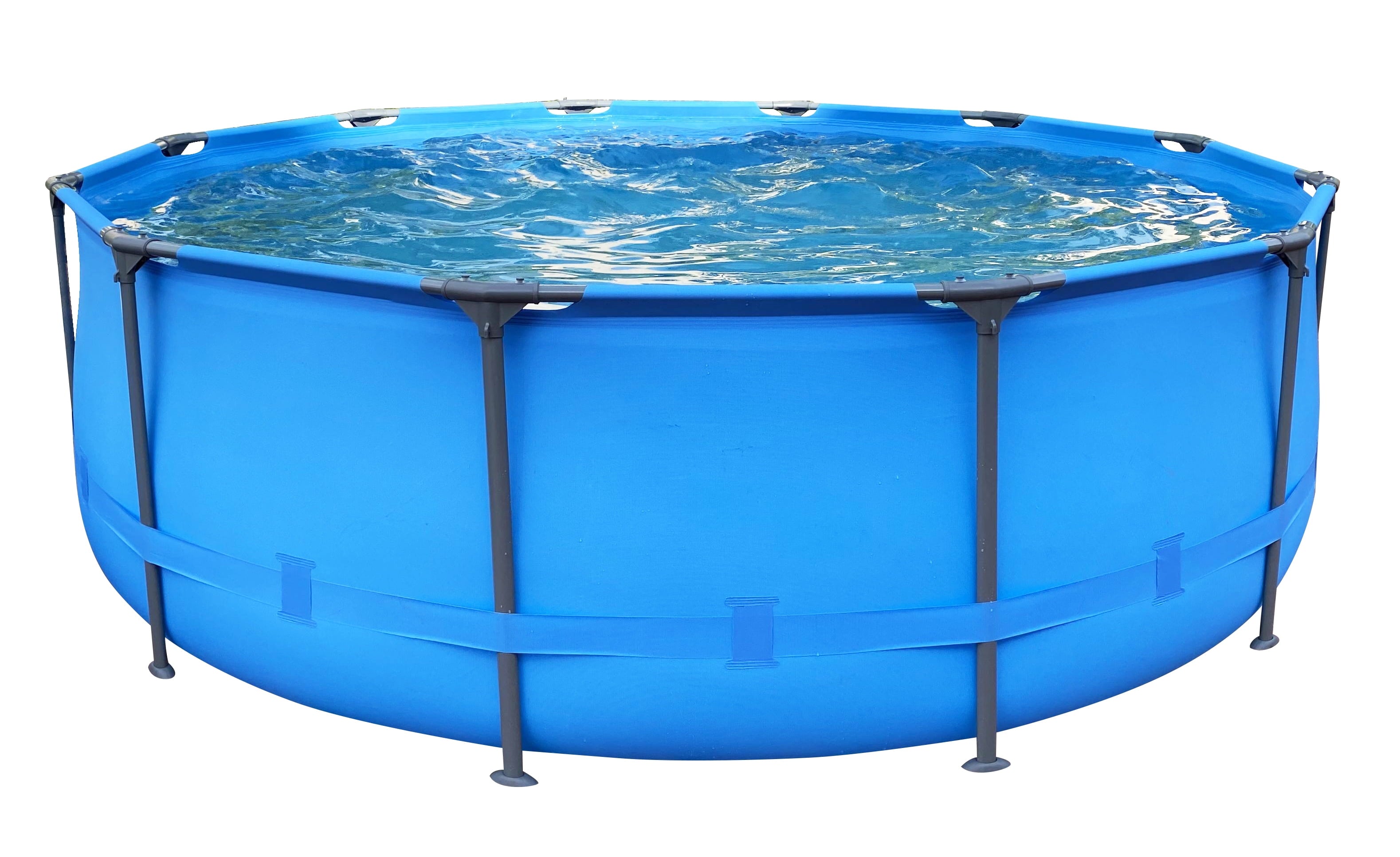 Avenli 12’ x 30 Round Blue Metal-Walled Above-Ground Swimming Pool with Filter