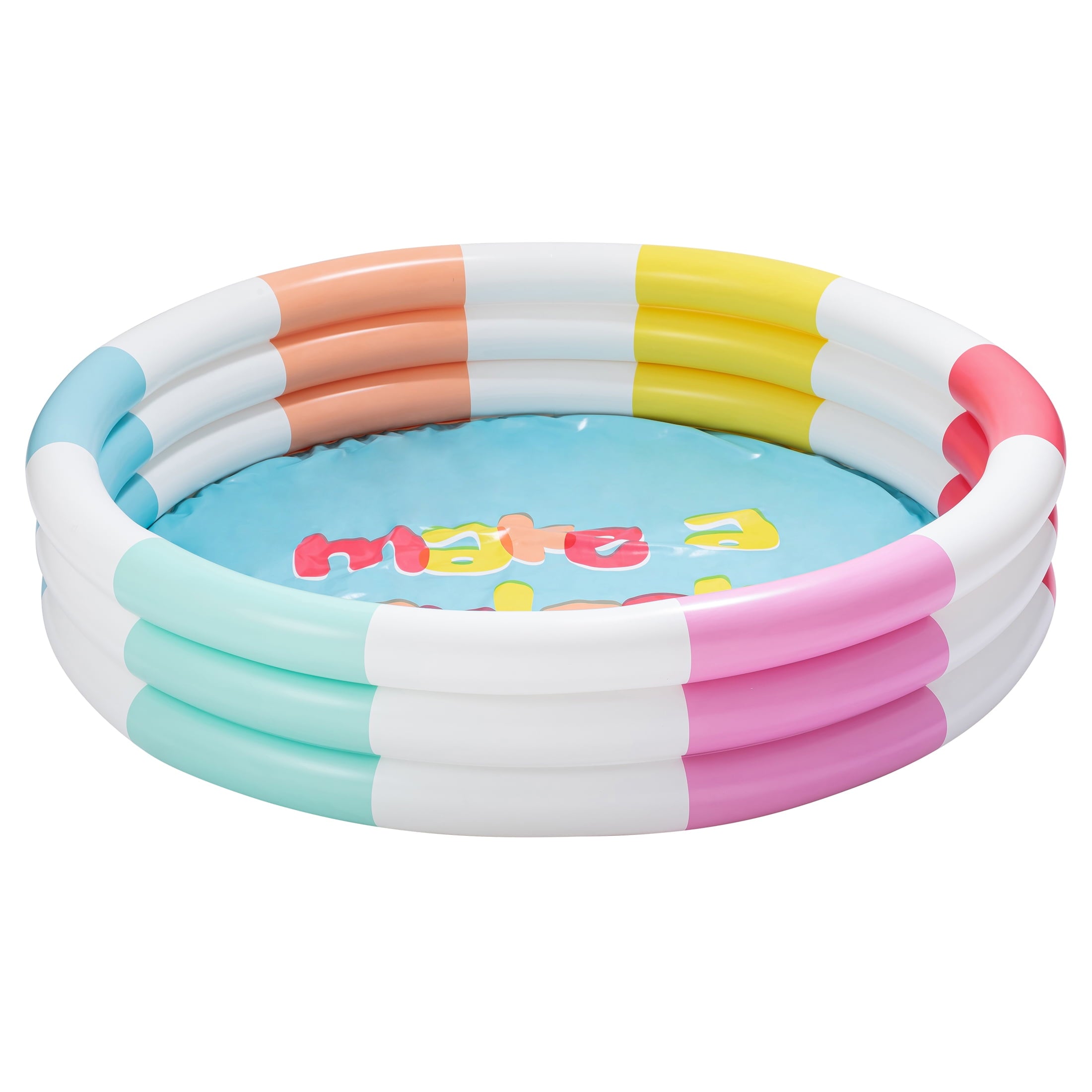 Bluescape Colorful Mermaid Print 3-Ring Inflatable Swimming Pool for Kids, Round, Age 2 & up, Unisex