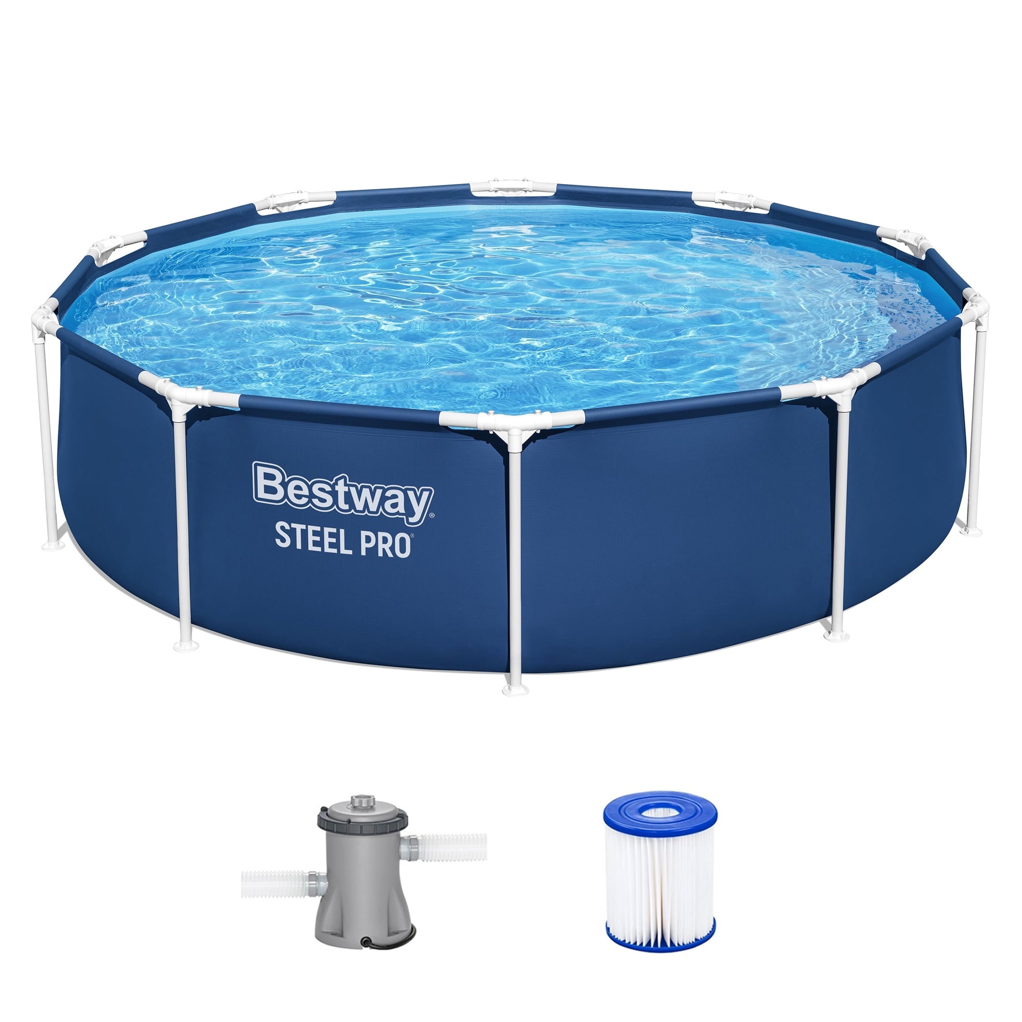 Bestway Steel Pro 10' x 30 Above Ground Swimming Pool Set with Filter Pump
