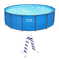 Bestway Steel Pro MAX 15' x 48 Round Above Ground Swimming Pool & Pool Ladder