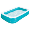 Bluescape 10ft Rectangular Family Inflatable Swimming Pool for Ages 6 and Up
