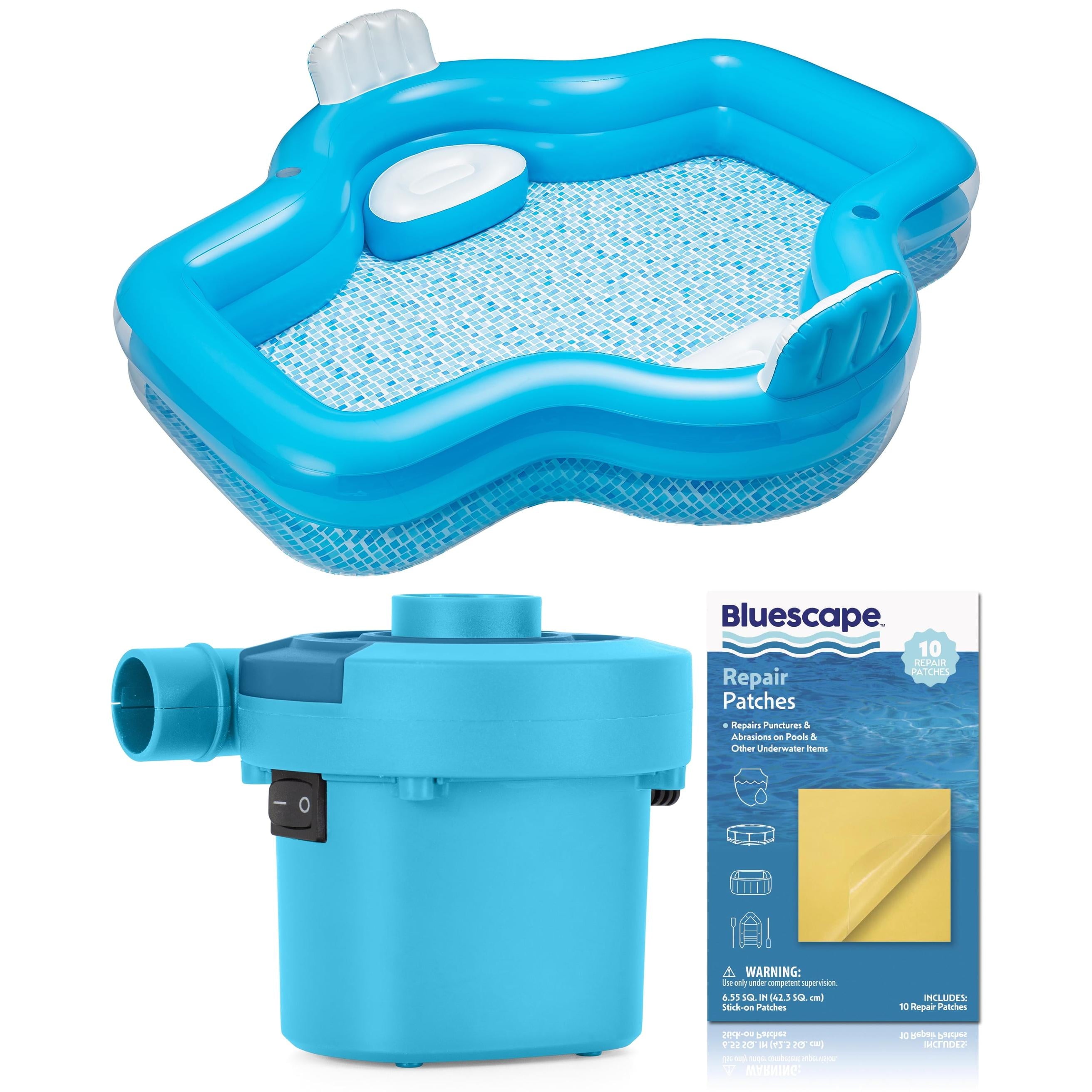 Bluescape Blue Grand Luxe Inflatable Family Swimming Pool, 2 Seats, Age 6 & up