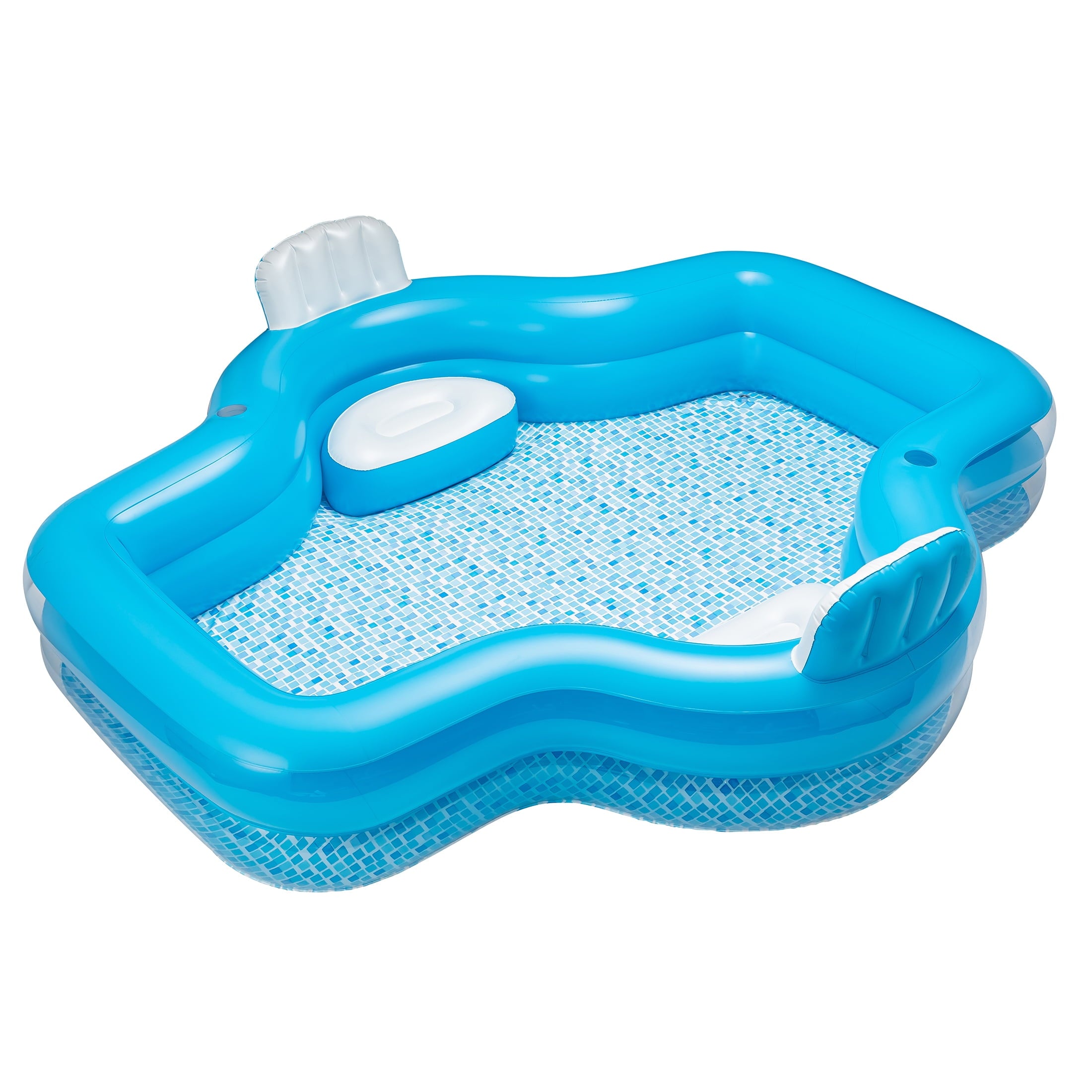 Bluescape Blue Grand Luxe Inflatable Family Swimming Pool, 2 Seats, Age 6 & up