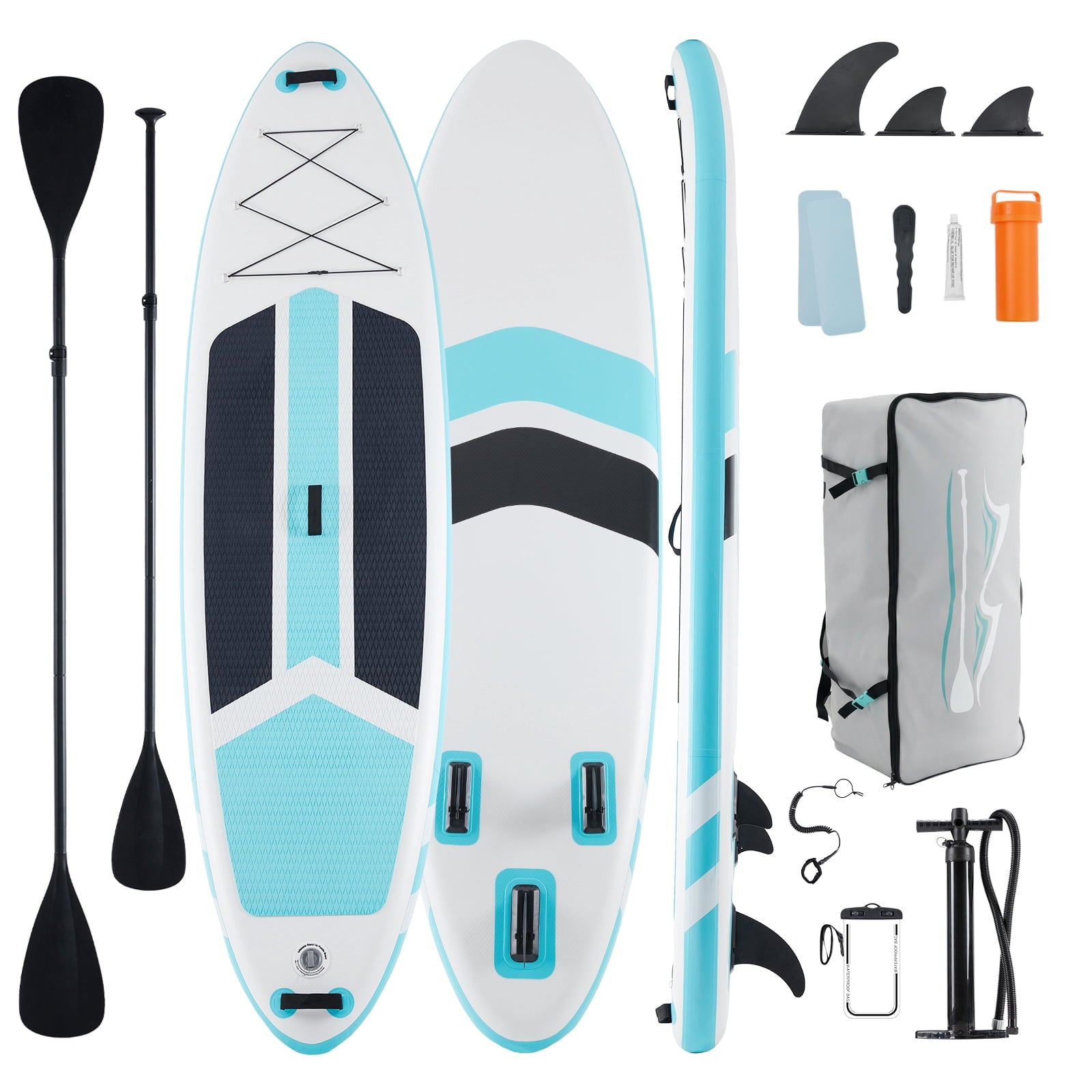 CONCETTA Inflatable Paddle Board,Equipped With SUP Paddle Board Accessories, The Non-slip EVA Deck Design Restarts The Surfboard,Surfboard for Youth&Adults of All Skill Levels，Brown Green
