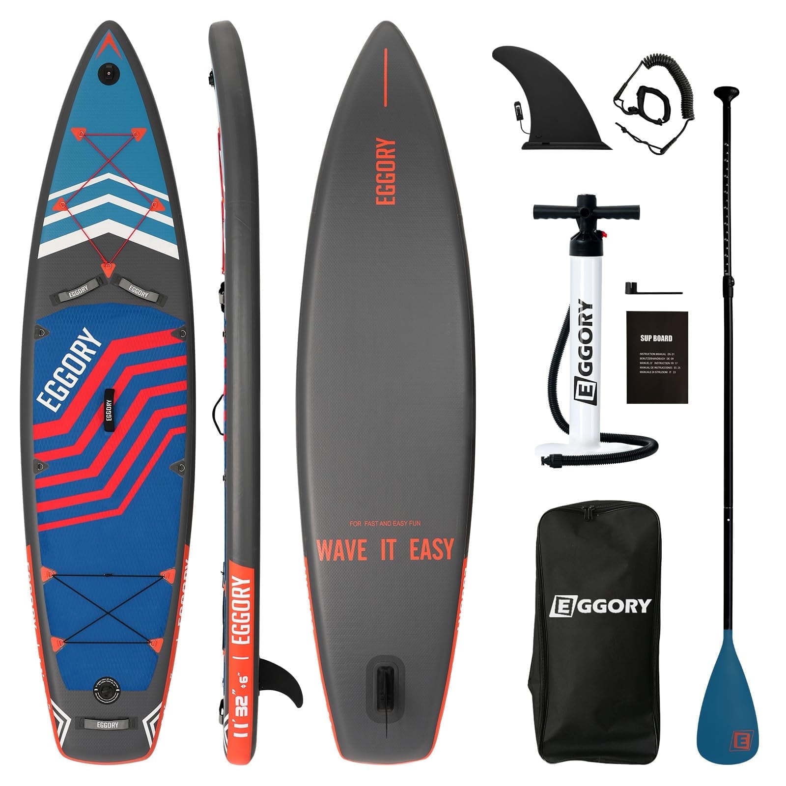 EGGORY 11 ft Inflatable Paddle Boards Stand Up Paddle Board with Premium SUP Accessories for Youth & Adults