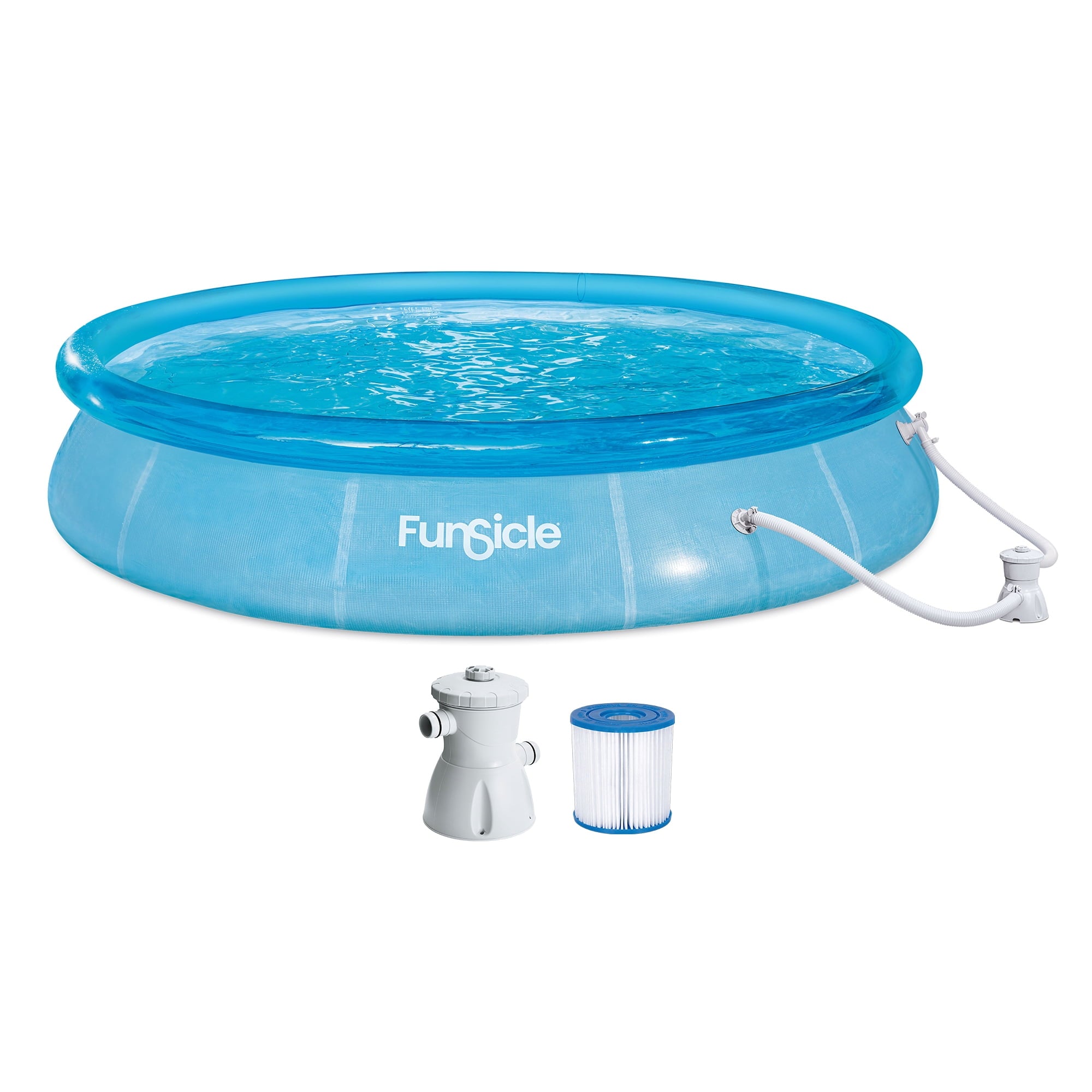 Funsicle 12ft x 30in Round Sea-Thru QuickSet Above Ground Pool with Cartridge Filter Pump, Age 6 & up