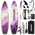 Genreen 11FT Inflatable Stand Up Paddle Board，Wide Sup with Premium Accessories, Fishing Blow Up Paddleboard for Youth & Adults