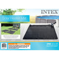 Intex: Solar Heater Mat - 47 Black, Water Warming Pad for 8k Gal Above Ground Swimming Pool, Raise Temperature 5-9 Degrees, Hose Attachment, Adapters