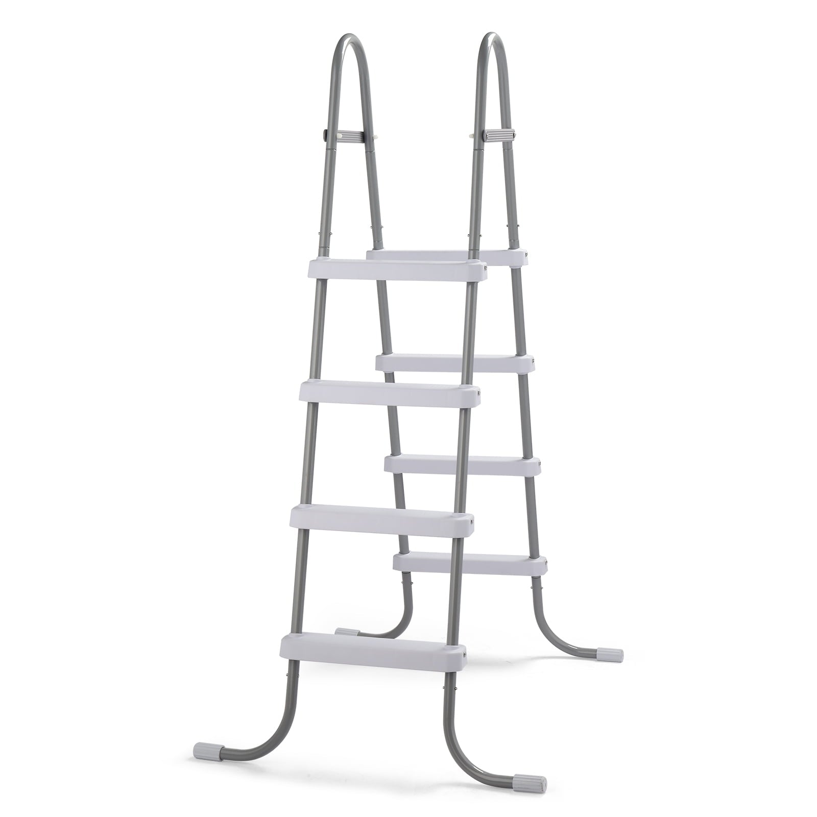 Ktaxon 52 4Step Steel Frame Above Ground Swimming Pool Ladder,Heavy Duty Double Sided Removable Pool Steps with Ladder Escape