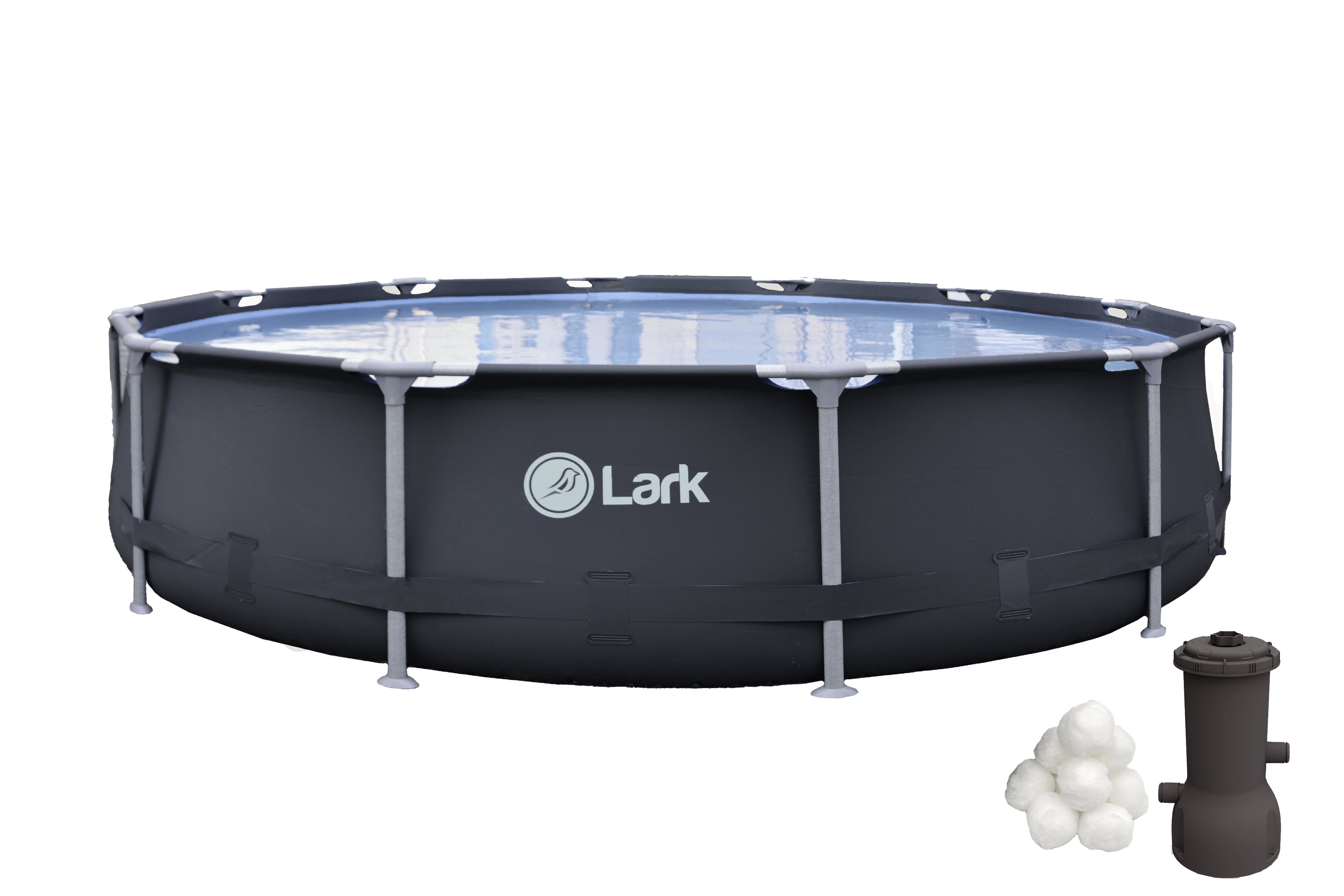 Lark Rustproof 12' ft. x 30 inch Fiberglass Frame Backyard Above Ground Swimming Pool with 530-Gallon Filtration Pump