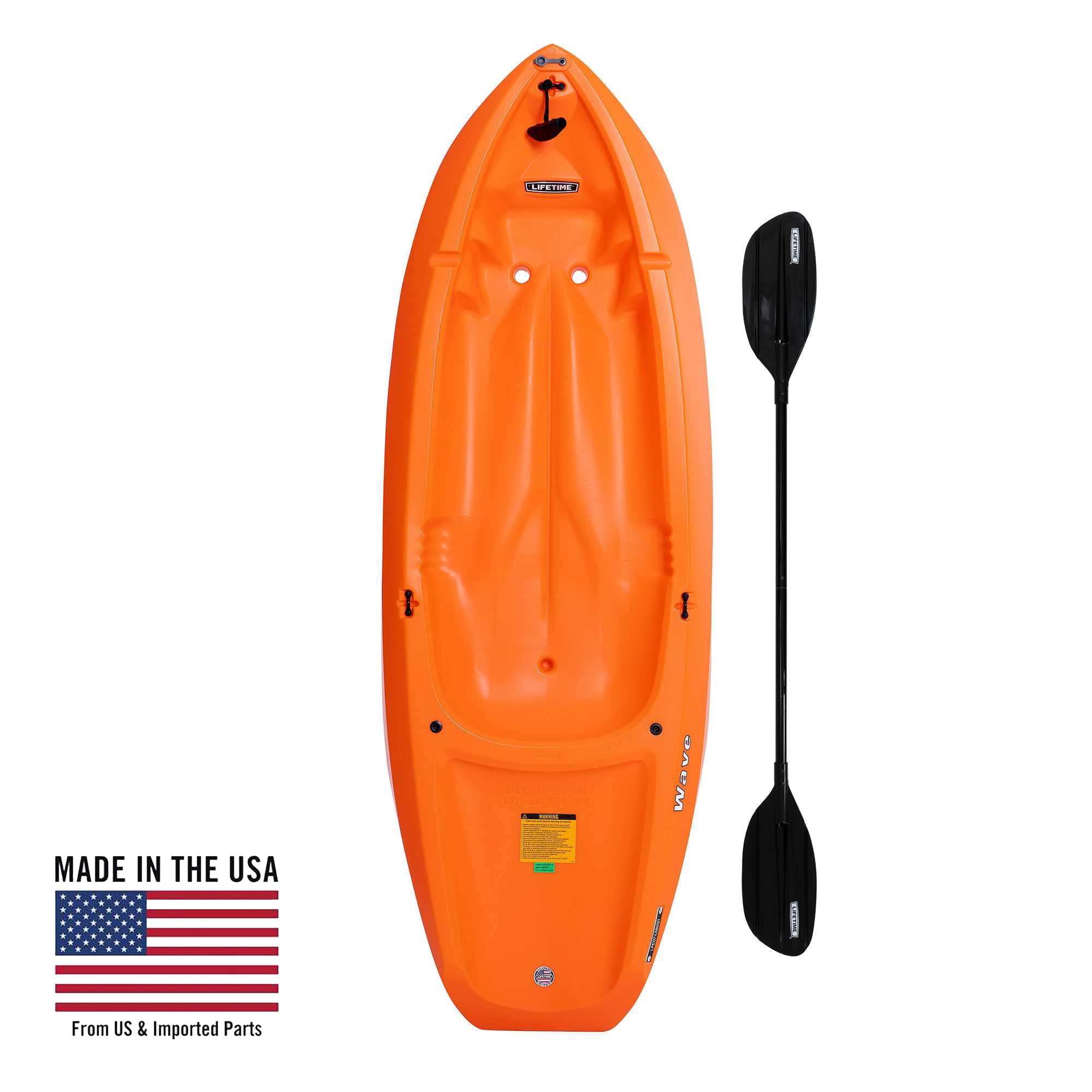 Lifetime Wave 6 ft Youth Sit-On-Top Kayak with Paddle, Fire Red (91401)