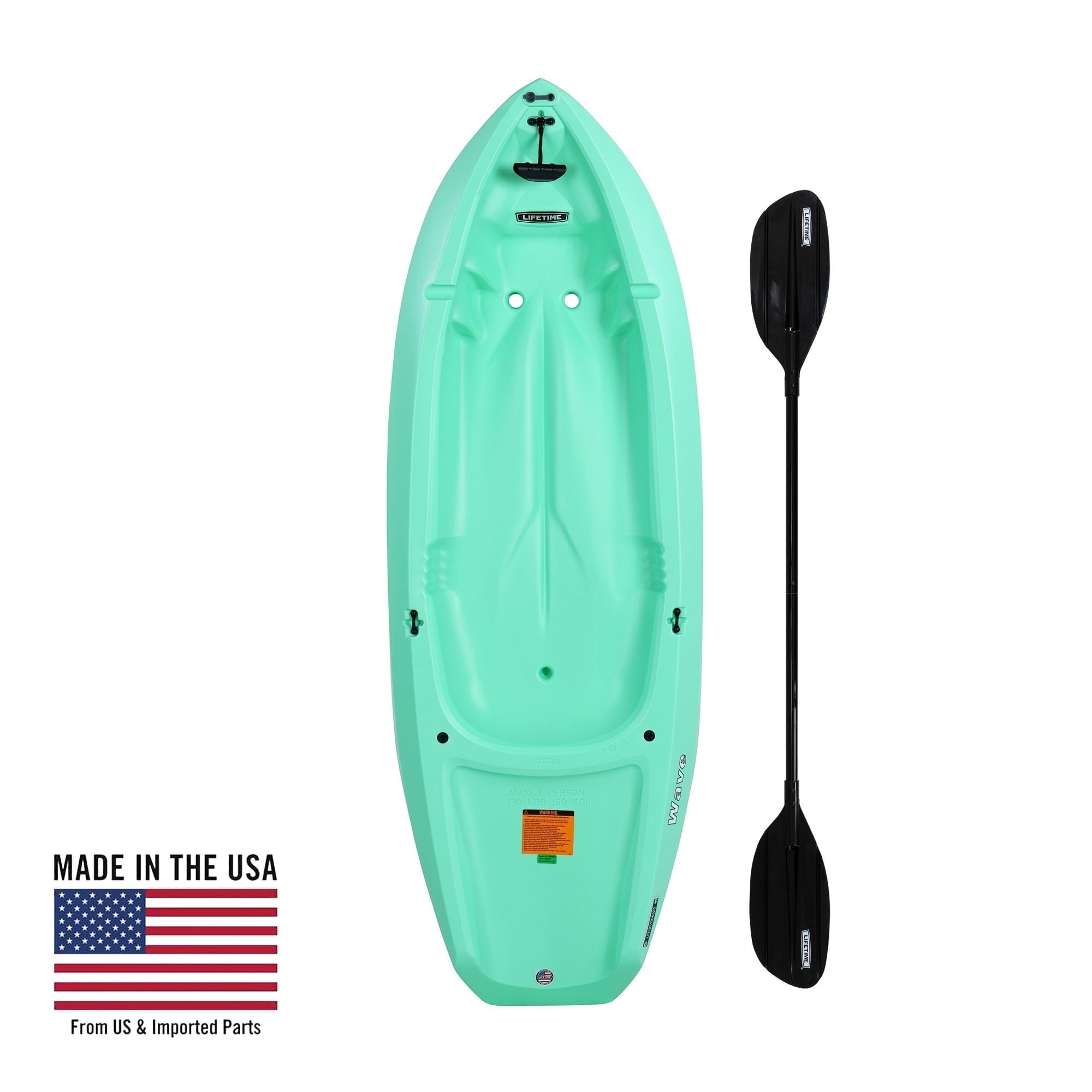 Lifetime Wave 6 ft Youth Sit-On-Top Kayak with Paddle, Fire Red (91401)