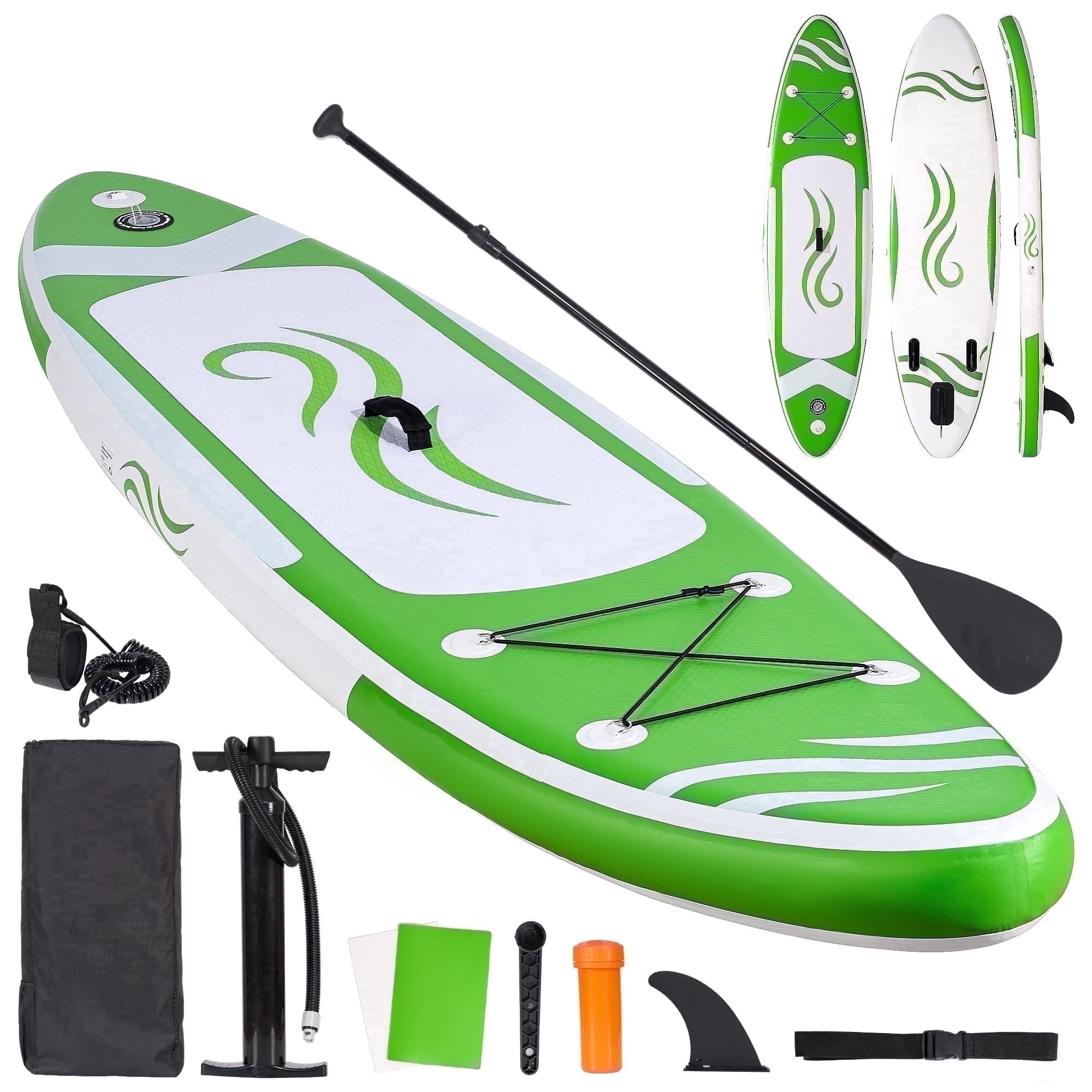 Naipo Paddle Board 10ft Inflatable Paddle Board 6in Thick Non-Slip Deck Stand Up SUP with Paddle Accessories for Adults Youth Family Fishing