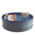 Niubya 47'' x 12'' Foldable Dog Swimming Pool, Small swimming pool，Portable Bath Tub for Pets Indoor and Outdoor(Gray)