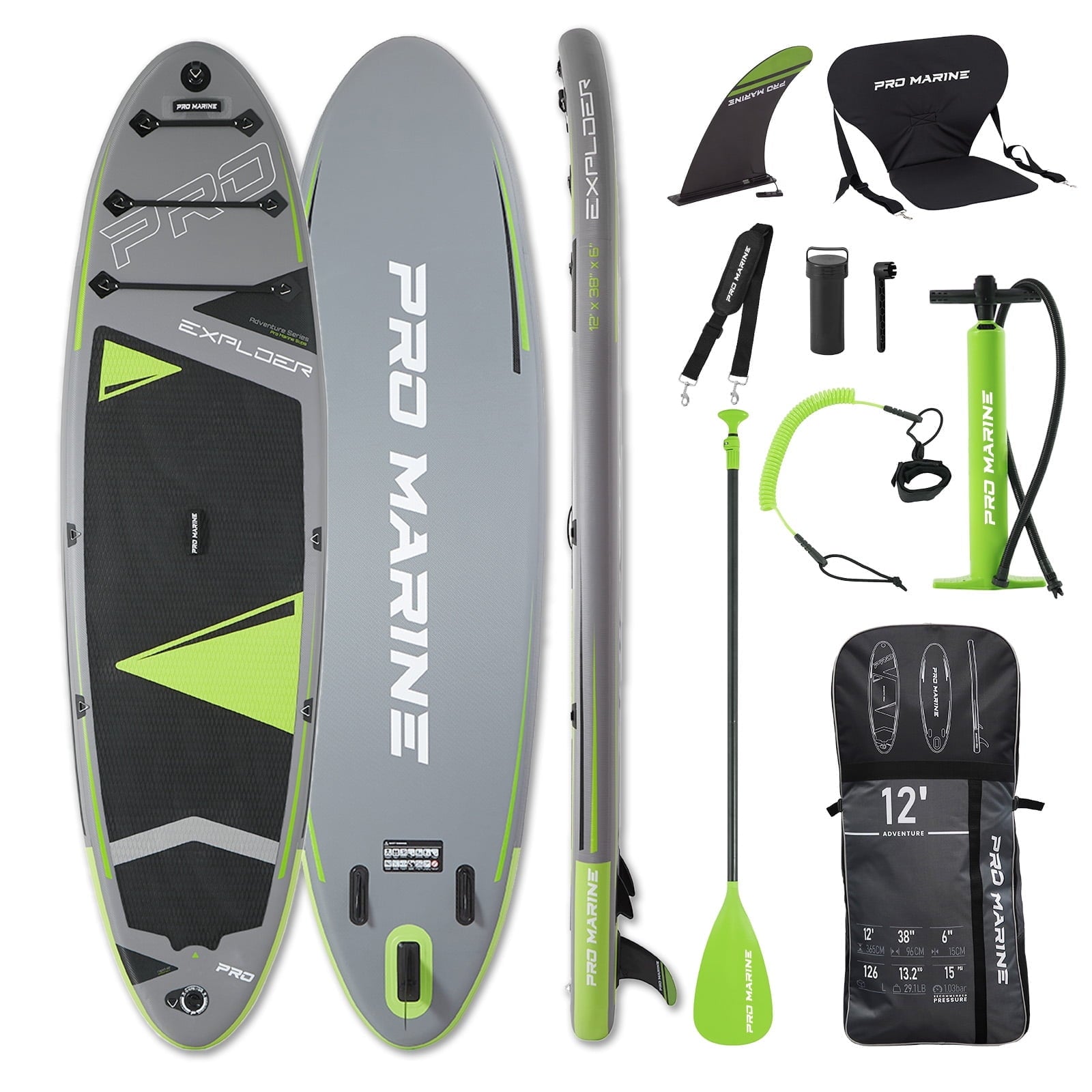 PROMARINE 10' Inflatable Stand up Paddle Boards  Adjustable Paddle SUP Carry Bag & Fast Pumping for Youth & Adults