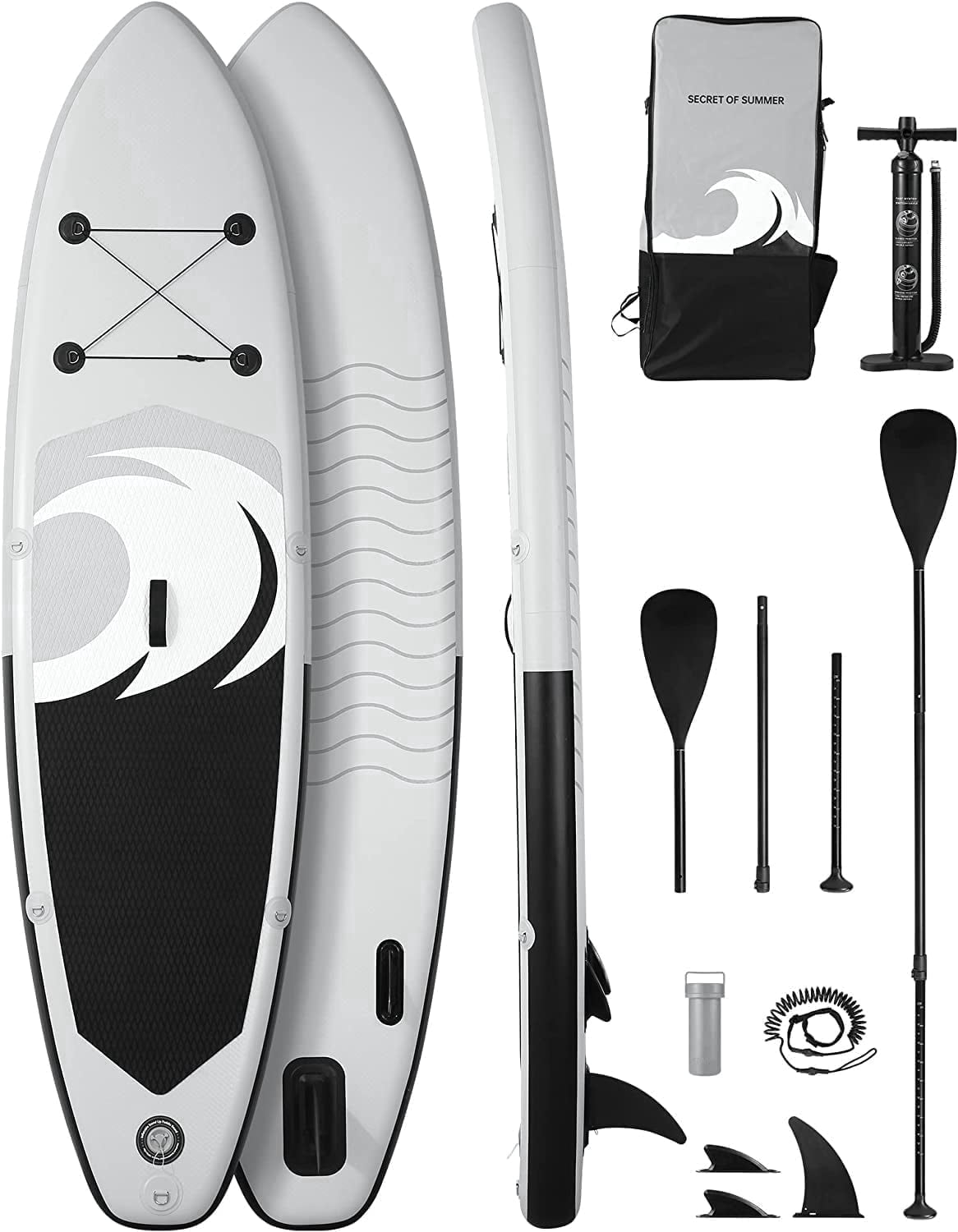 Naipo 10 in Inflatable Stand up Paddle Board 6 in Thick  SUP Paddle Board with Paddleboard Accessories Triple Action Pump Fishing Green