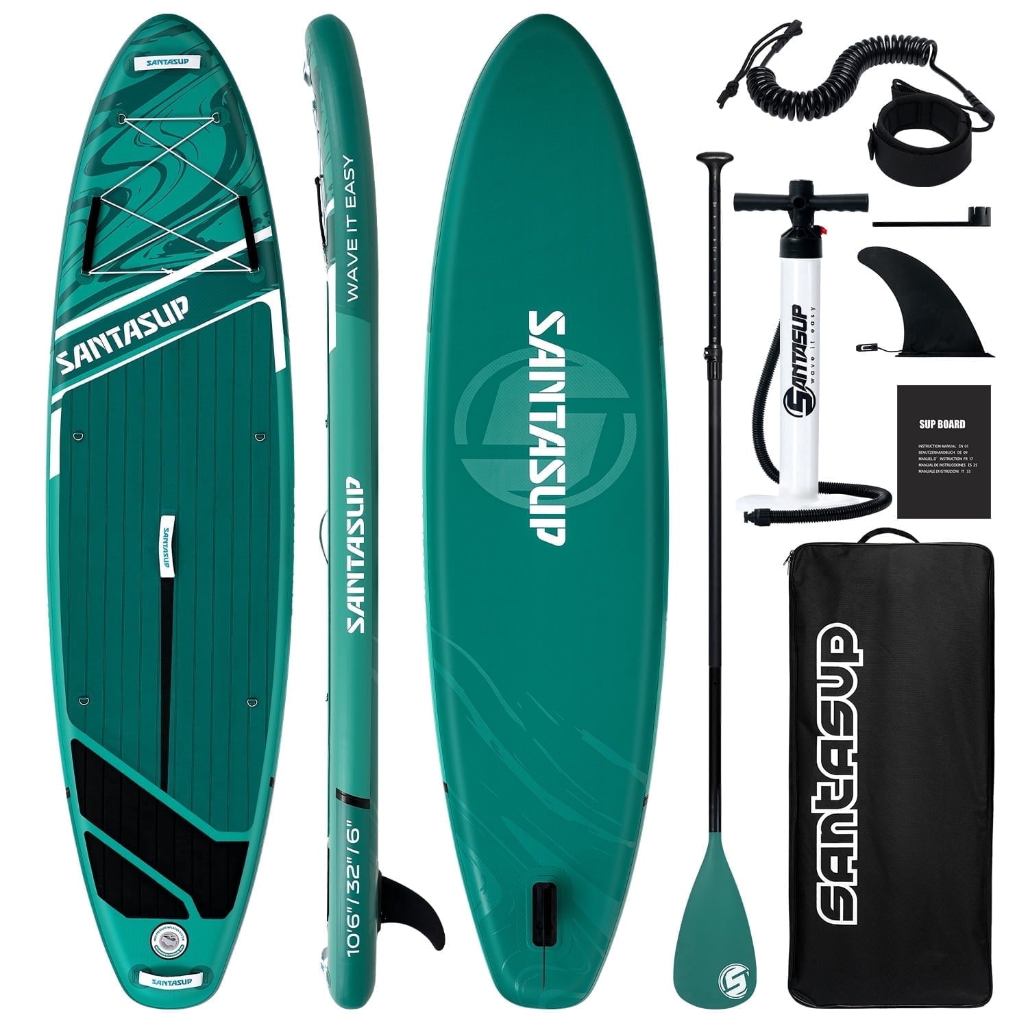 Santasup Blow Up Paddle Board Inflatable Paddle Board For Adults, 10ft Stand Up Paddleboard, Sup Board With Sup Accessories, Non-Slip Deck, Adjustable Paddle, Travel Backpack Wide Stance Pink
