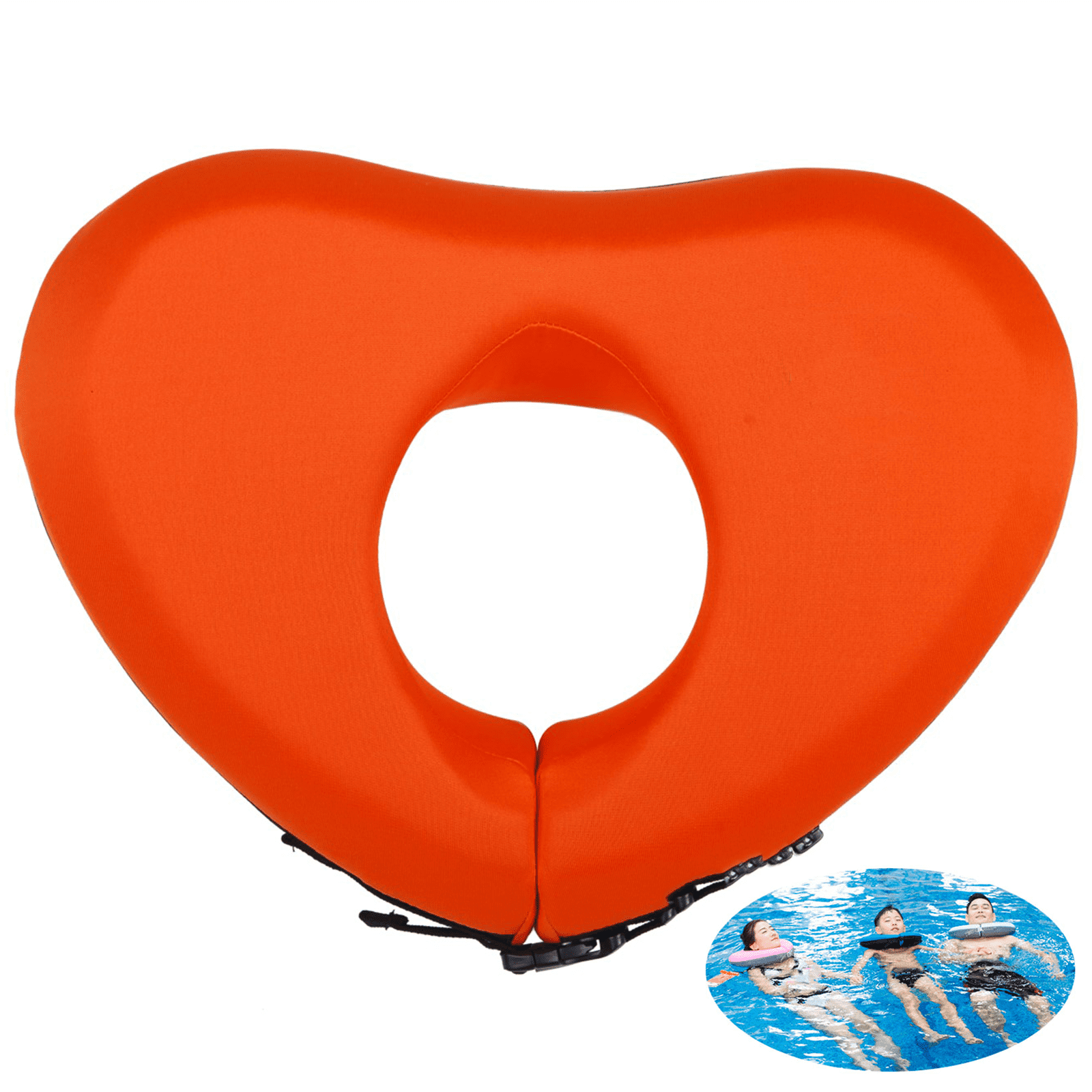 Ueasy Love Shaped Swimming Pool Floating with Locking Collar for Arm Release Training on Water Fun Neck Swimming Ring for Teens and Adults