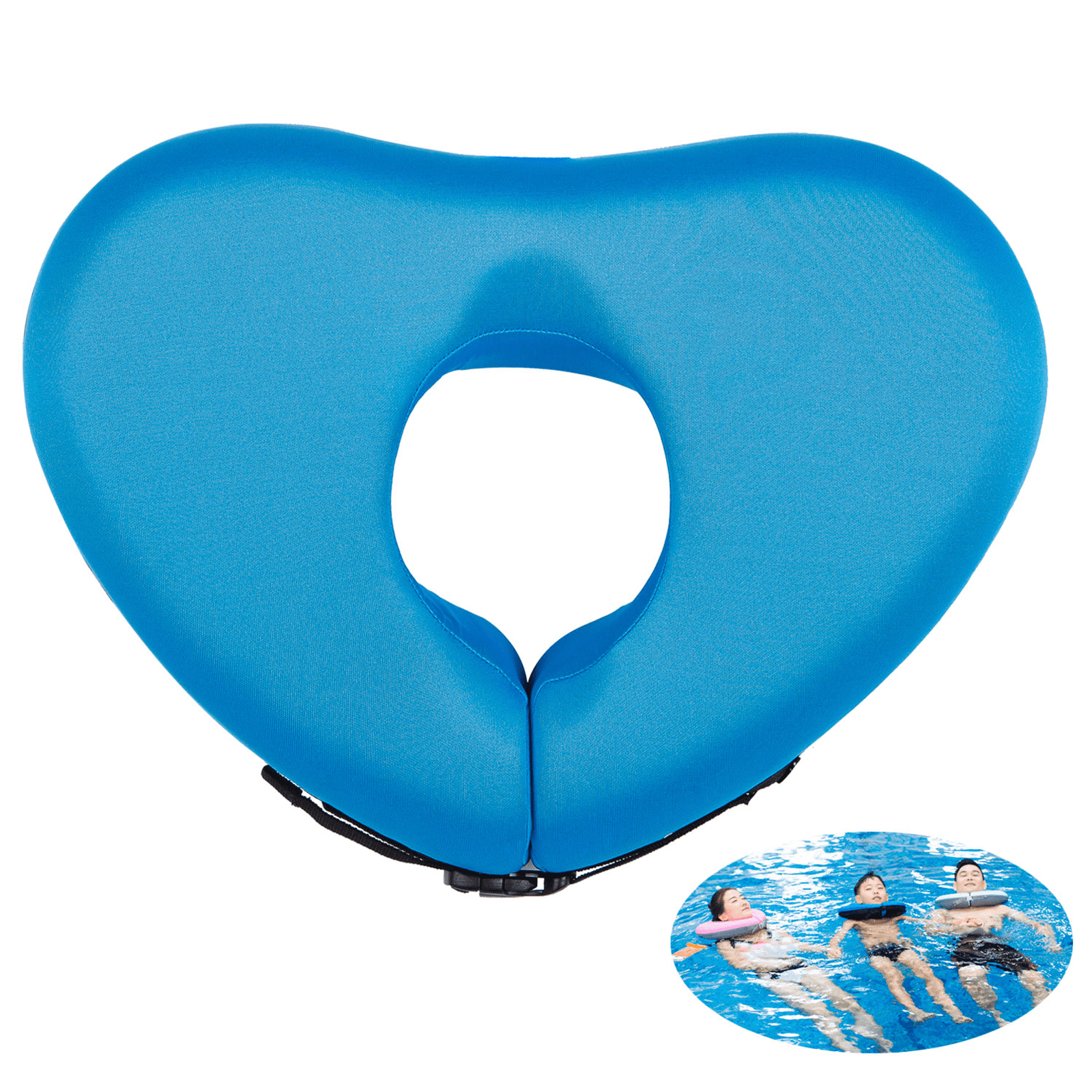 Ueasy Love Shaped Swimming Pool Floating with Locking Collar for Arm Release Training on Water Fun Neck Swimming Ring for Teens and Adults
