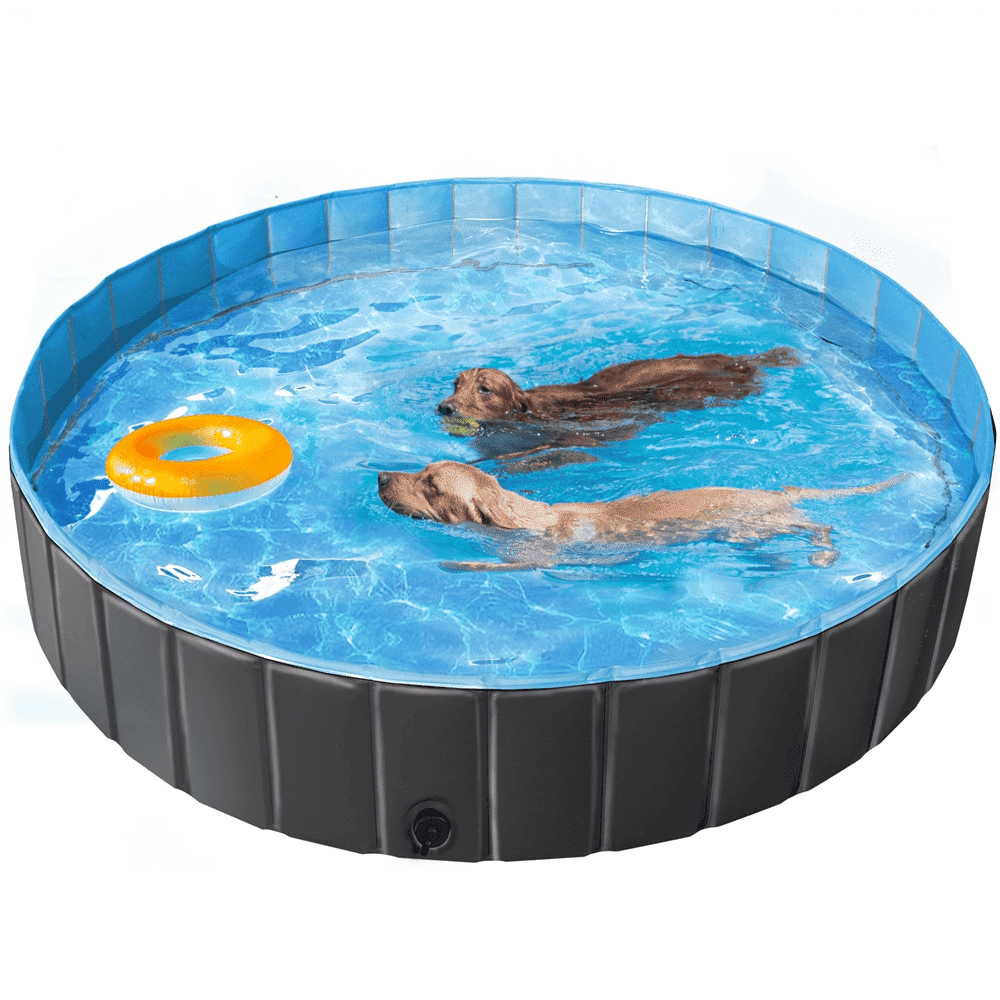 Yaheetech Portable PVC Swimming Pool with Non-slip Bottom for Dogs Cats, XXL, Blue