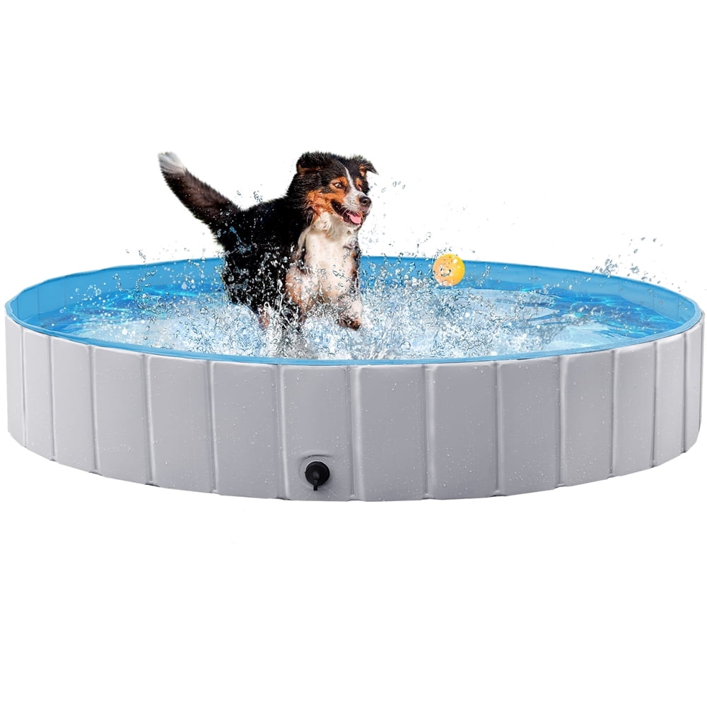 Yaheetech Portable PVC Swimming Pool with Non-slip Bottom for Dogs Cats, XXL, Blue