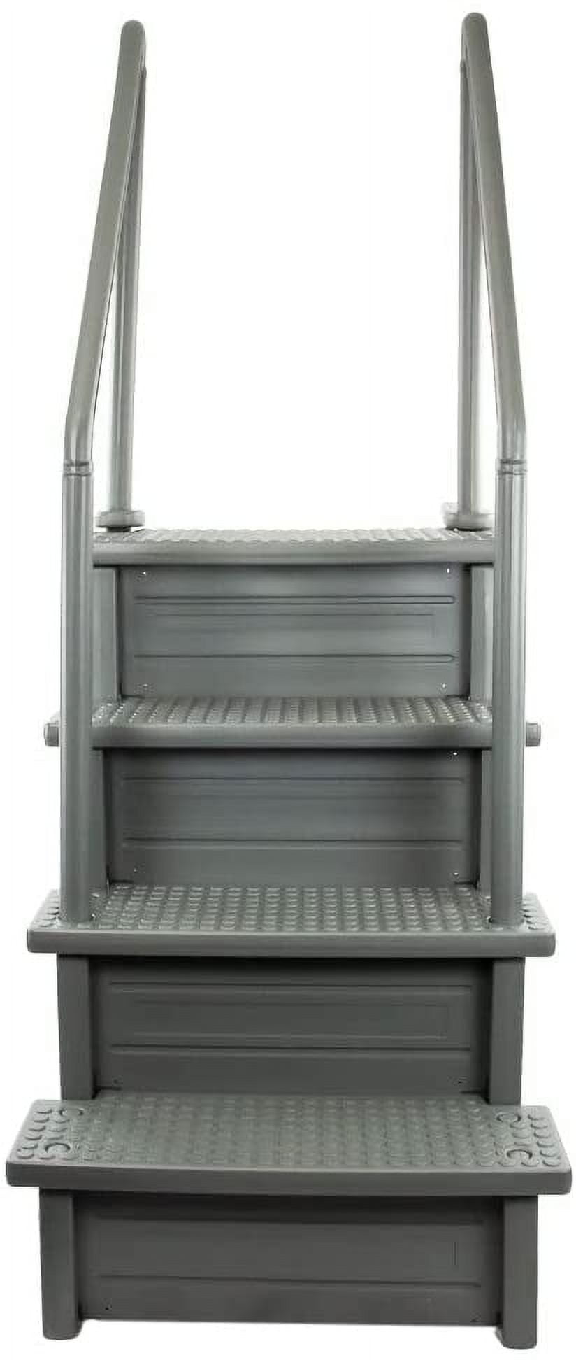 Aqua Select White Outside Flip-up Safety Ladder for Above Ground Pools 48-54H