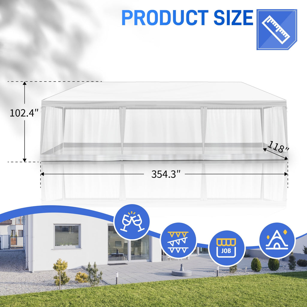 Ktaxon 10' X 30' Canopy Tent with 8 Side Walls for Party Wedding Camping and BBQ