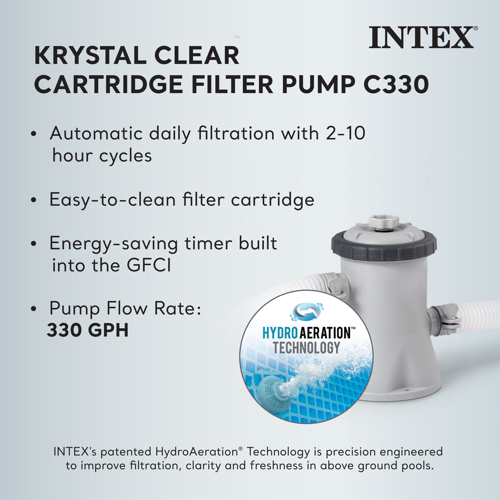 Open Box INTEX Prism Metal Frame 10' x 30 Above Ground Swimming Pool and Filter Pump