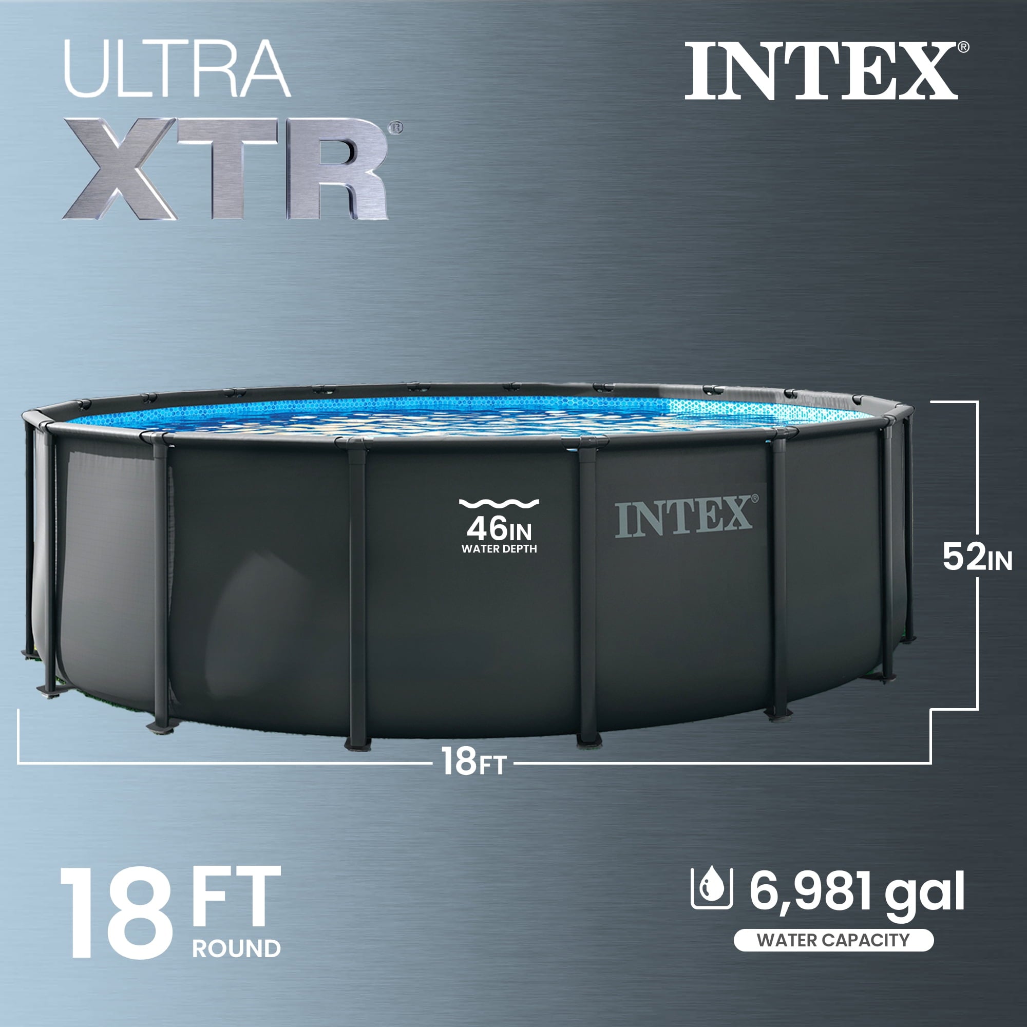 INTEX 26329EP Ultra XTR 18' x 52 Round Frame Above Ground Swimming Pool Set with Pump