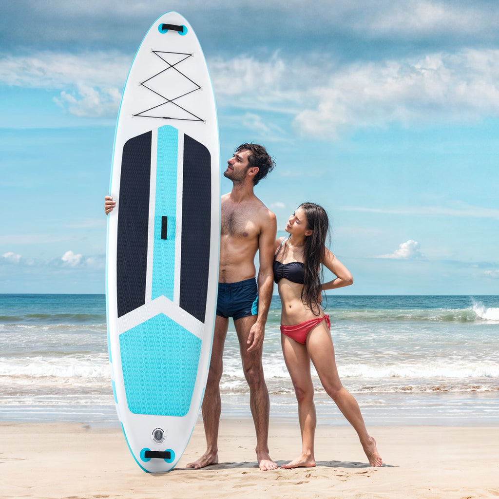 ZUNMOS 10.5ft Inflatable Stand Up Paddle Board, Non-Slip Deck, Complete SUP Accessories Set for All Skill Levels, Brown and Green