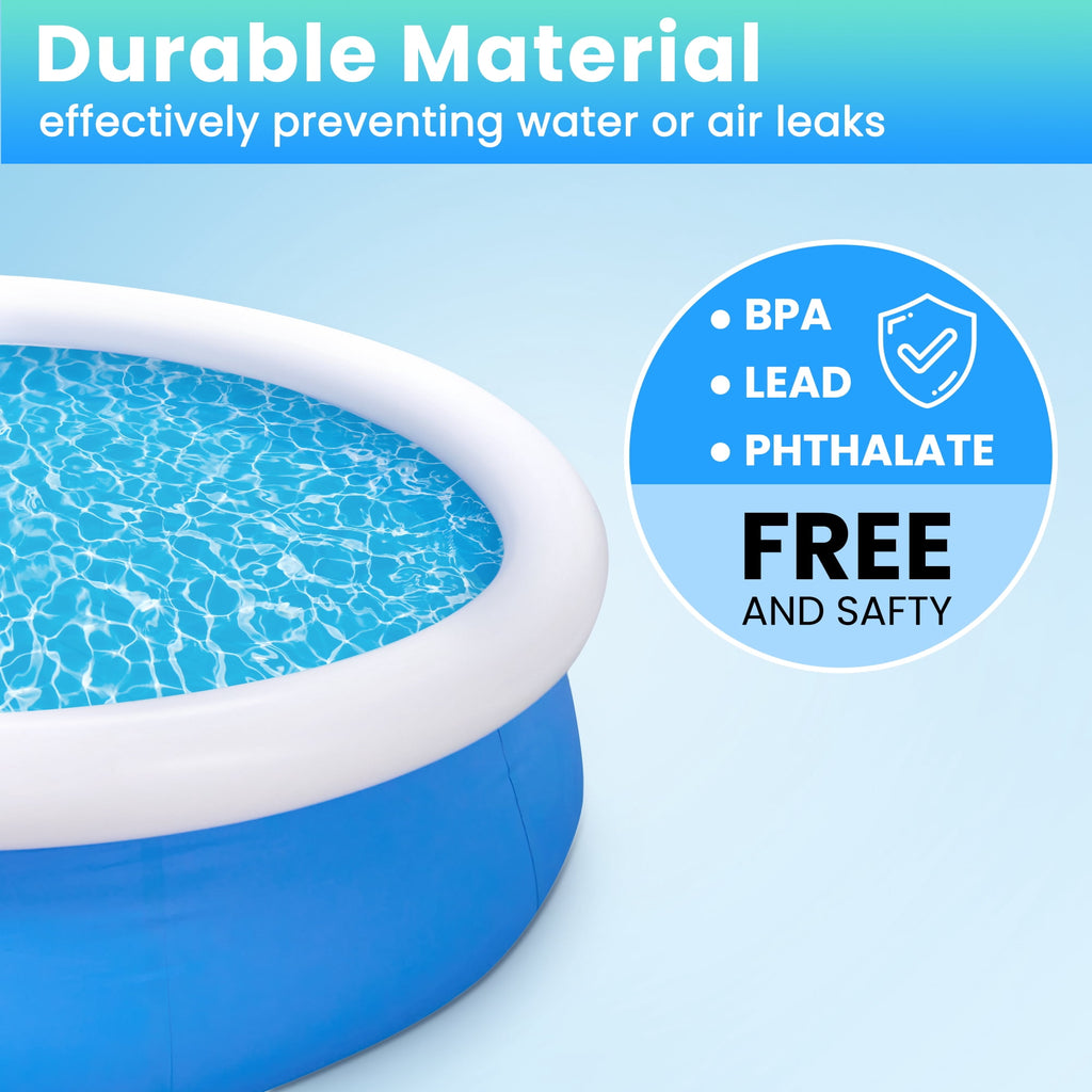 Naipo 10ft x 28in Inflatable Swimming Pool Above Ground Family Pool for Kids & Adults Puncture-Resistant PVC, Quick Setup (Includes 2 Repair Patches)