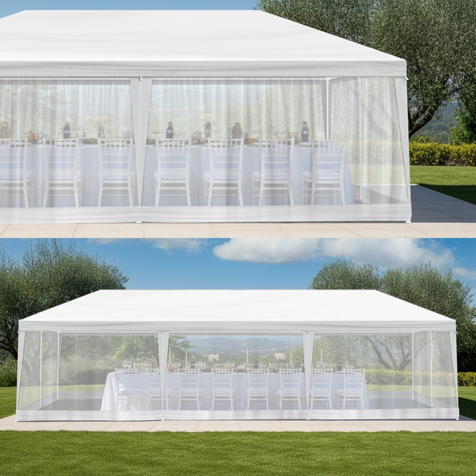 Ktaxon 10' X 30' Canopy Tent with 8 Side Walls for Party Wedding Camping and BBQ