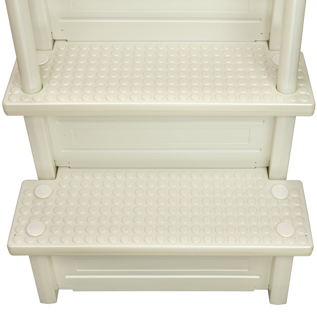 Aqua Select White Outside Flip-up Safety Ladder for Above Ground Pools 48-54H