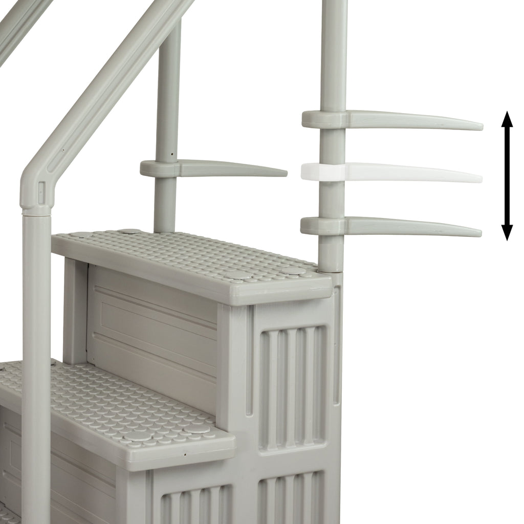 Aqua Select White Outside Flip-up Safety Ladder for Above Ground Pools 48-54H
