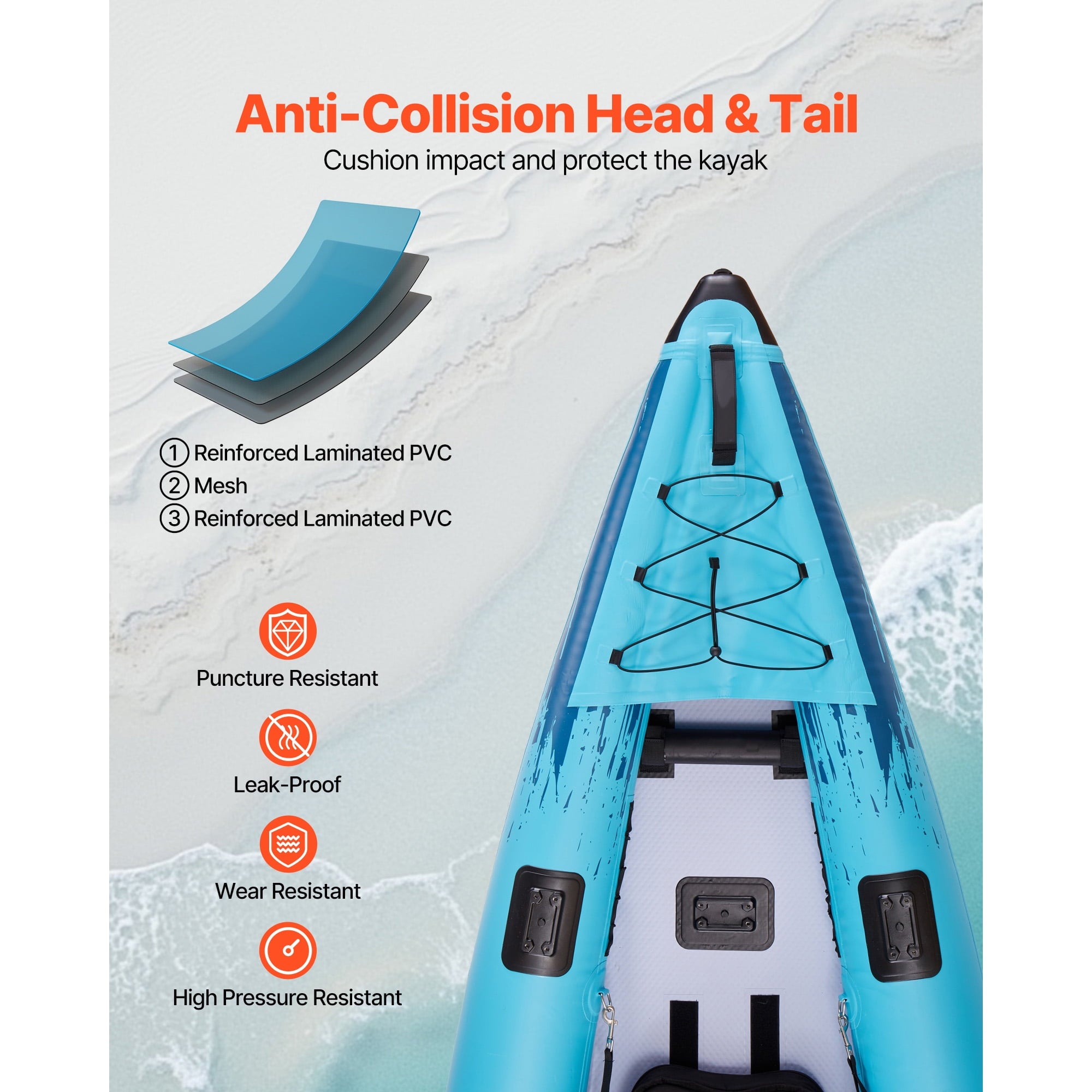 KFFKFF 2-Person Inflatable Kayak, 700LBS Capacity, Durable & Leak-Resistant Design with Padded Seats, PVC Drop-Stitch Floor, Dual Paddles, Hand Pump, and Carry Bag for Fishing and Camping