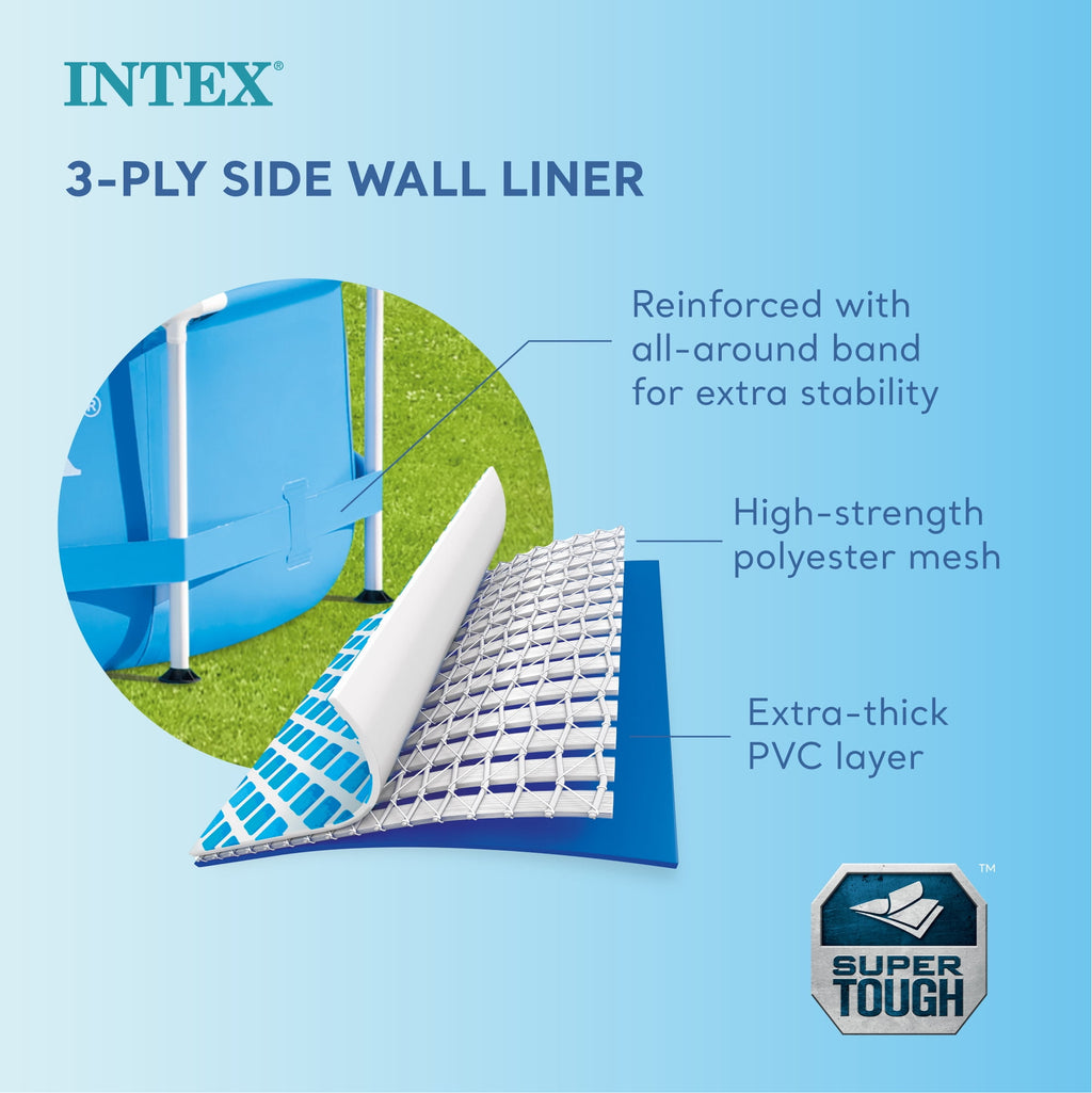 INTEX Metal Frame 12ft x 30in Above Ground Swimming Pool Set w/Filter Pump