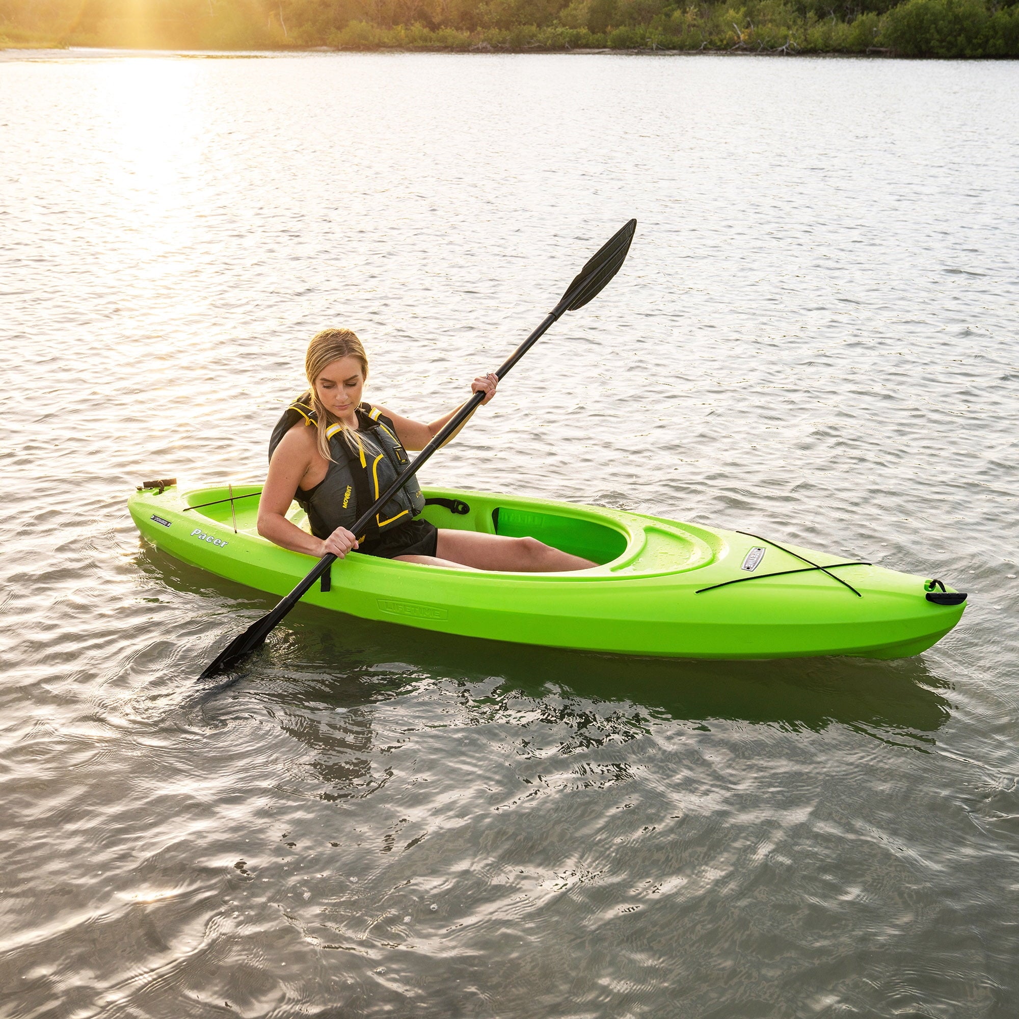 Lifetime Pacer 8 ft Sit-Inside Kayak with Paddle, Green (91032)