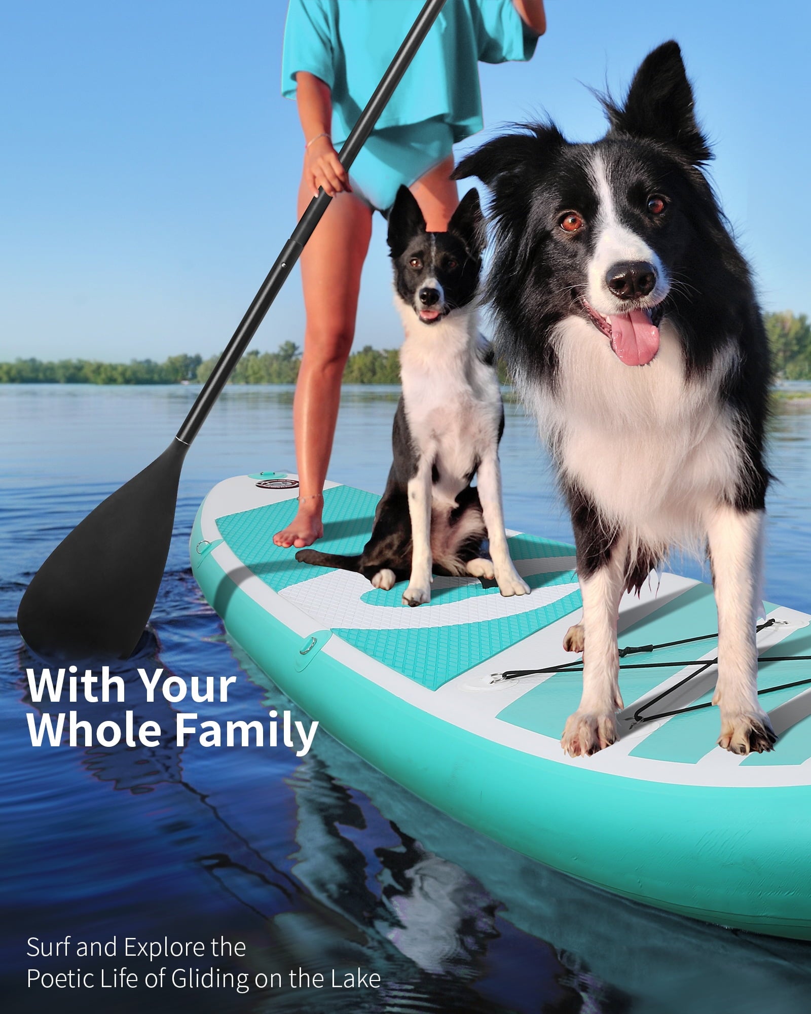 Naipo Inflatable Paddle Board Stand Up Paddle Board 6 in Thick with Sup Accessories and Carry Bag and Fast Pumping for Adults and Youth