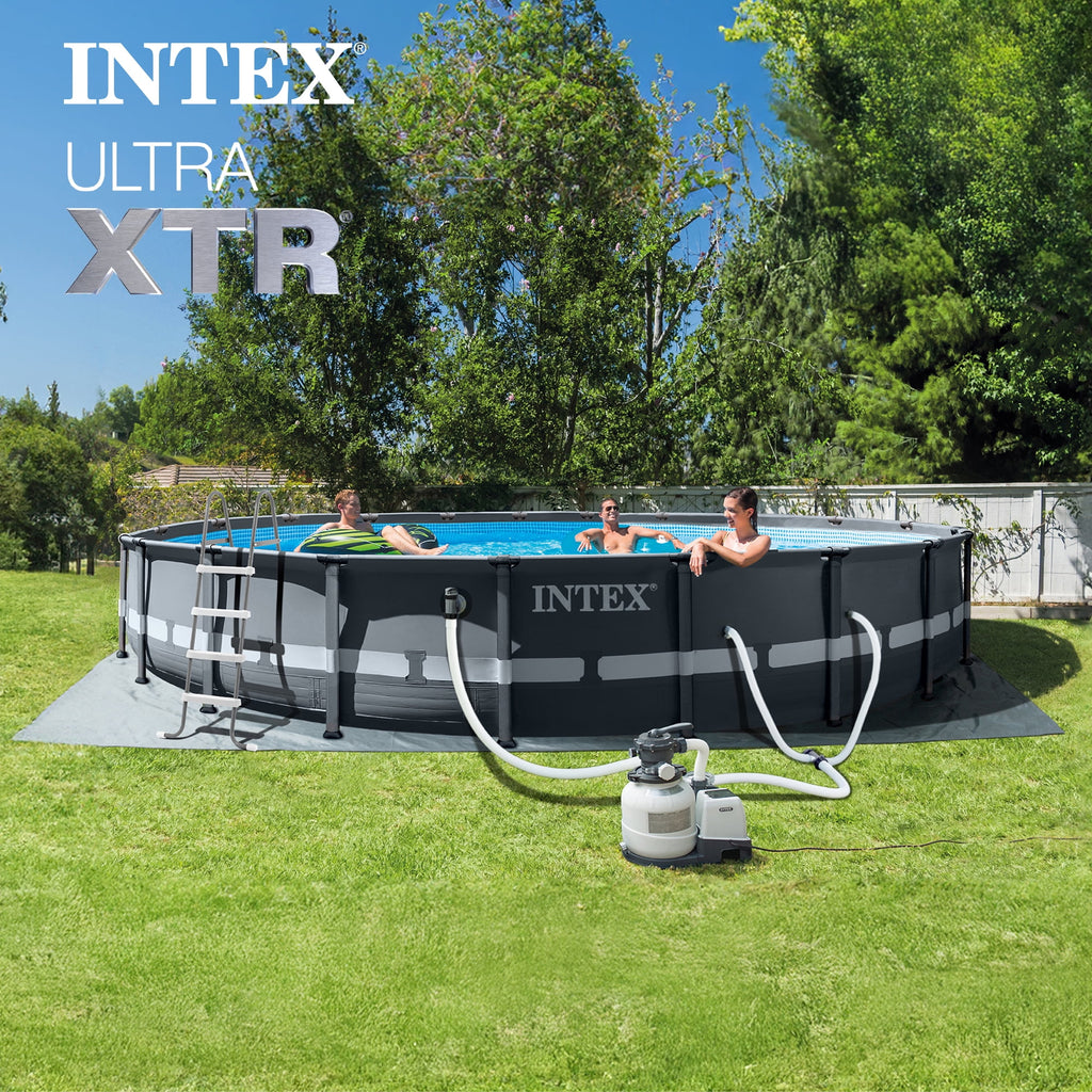 INTEX 20ft x 48in Ultra XTR Above Ground Swimming Pool, Sand Filter Pump, & Automatic Vacuum Cleaner