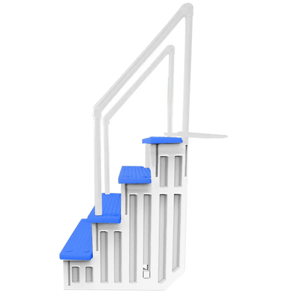 Aqua Select White Outside Flip-up Safety Ladder for Above Ground Pools 48-54H